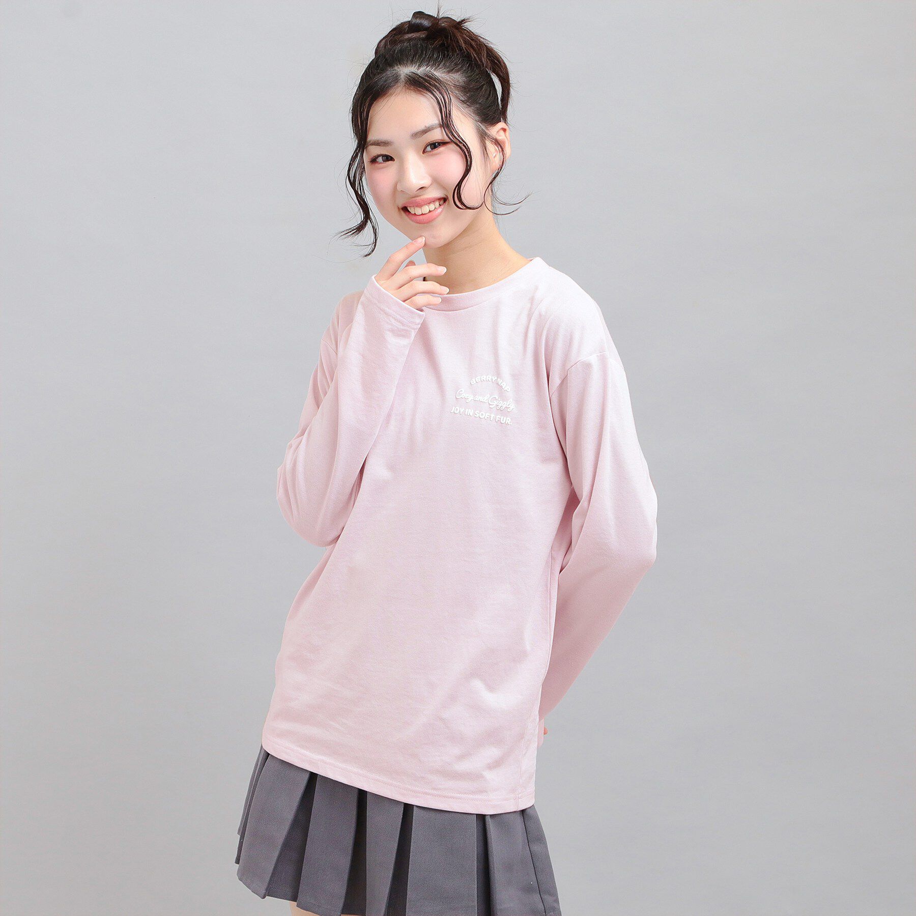 PINK-latte「発泡クリームくまちゃんロンT」|Tシャツ・カットソー|