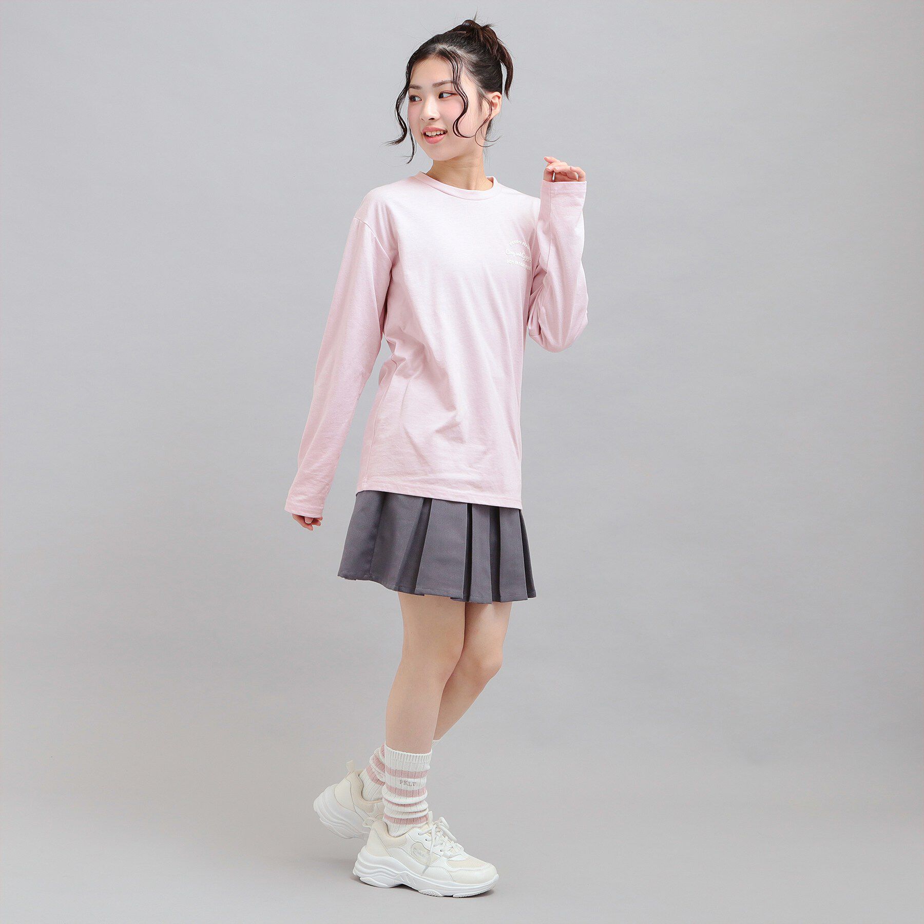 PINK-latte「発泡クリームくまちゃんロンT」|Tシャツ・カットソー|