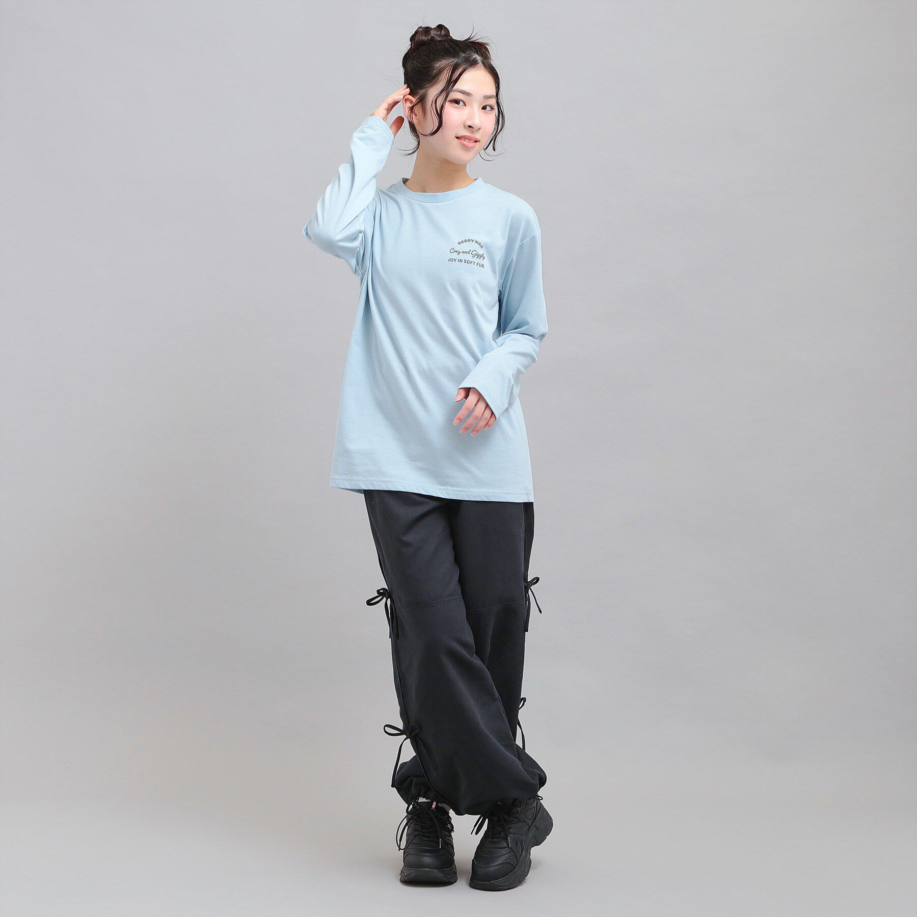 PINK-latte「発泡クリームくまちゃんロンT」|Tシャツ・カットソー|