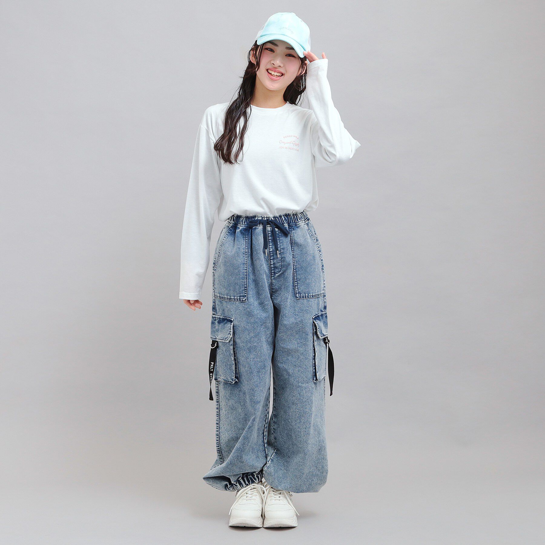 PINK-latte「発泡クリームくまちゃんロンT」|Tシャツ・カットソー|