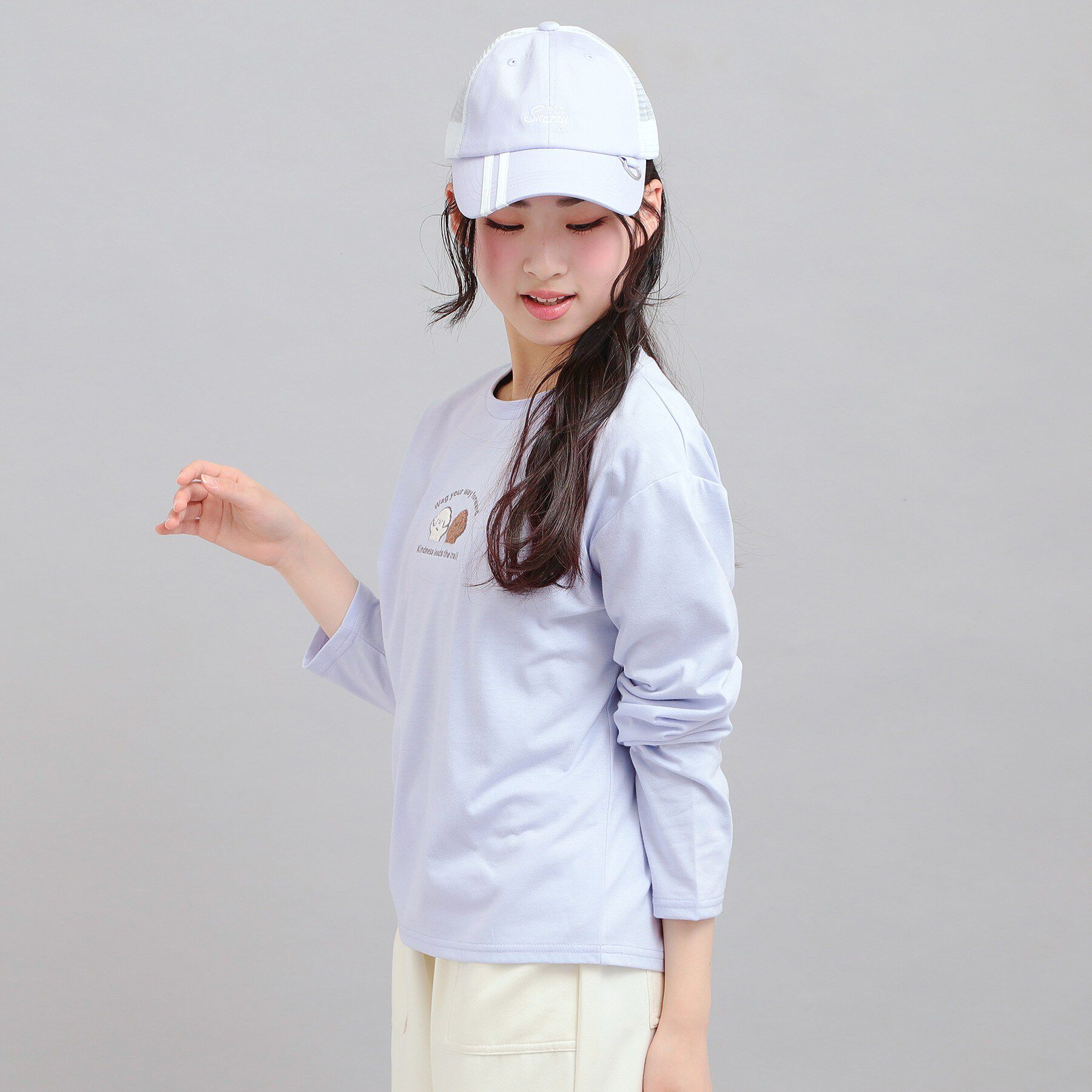 PINK-latte「プチプラワンちゃんサガラロンT」|Tシャツ・カットソー|