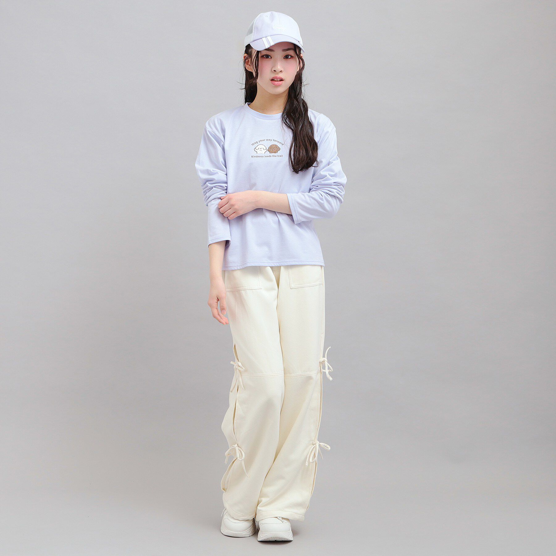 PINK-latte「プチプラワンちゃんサガラロンT」|Tシャツ・カットソー|