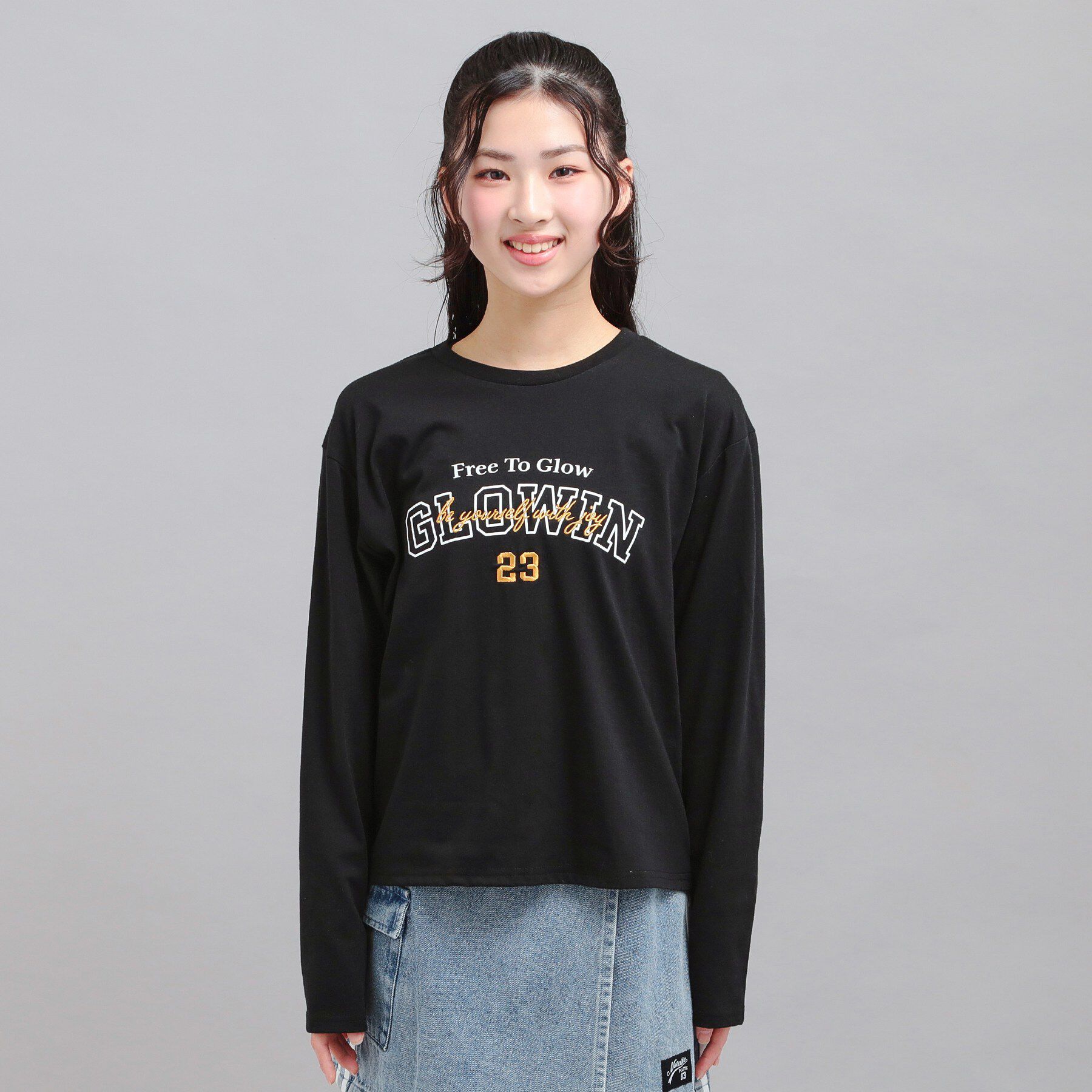 PINK-latte「プチプラカレッジロゴT」|Tシャツ・カットソー|