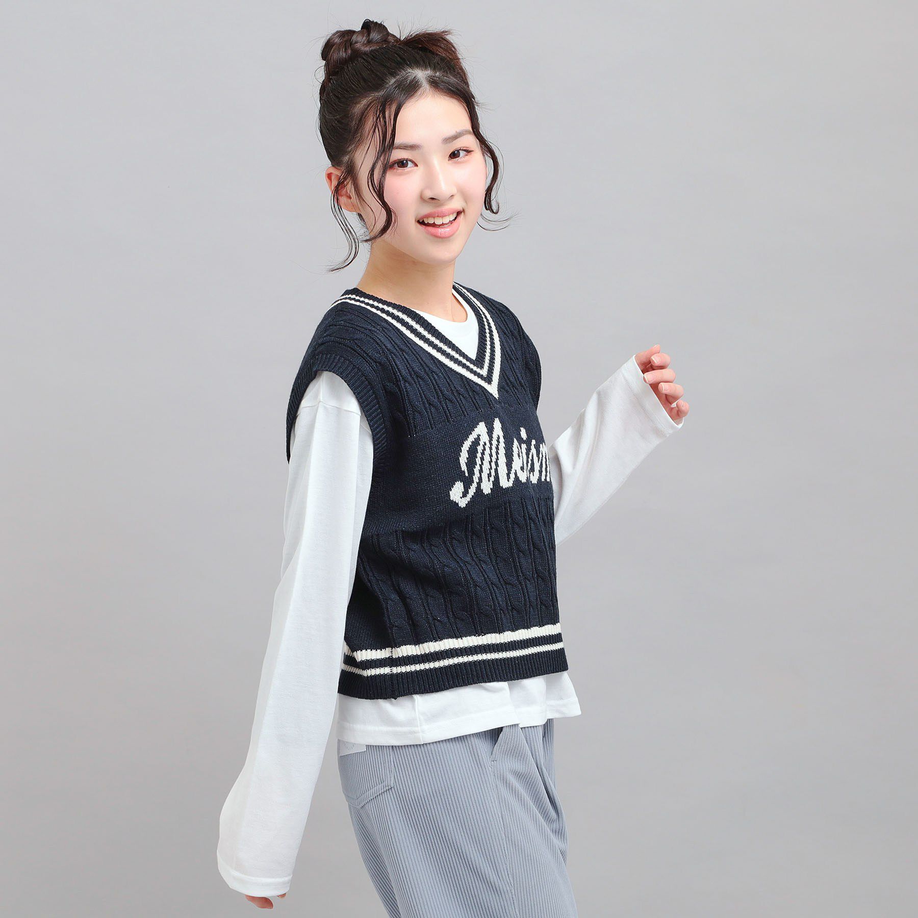 PINK-latte「【セットアイテム】ニットベスト＋ロンT」|その他|