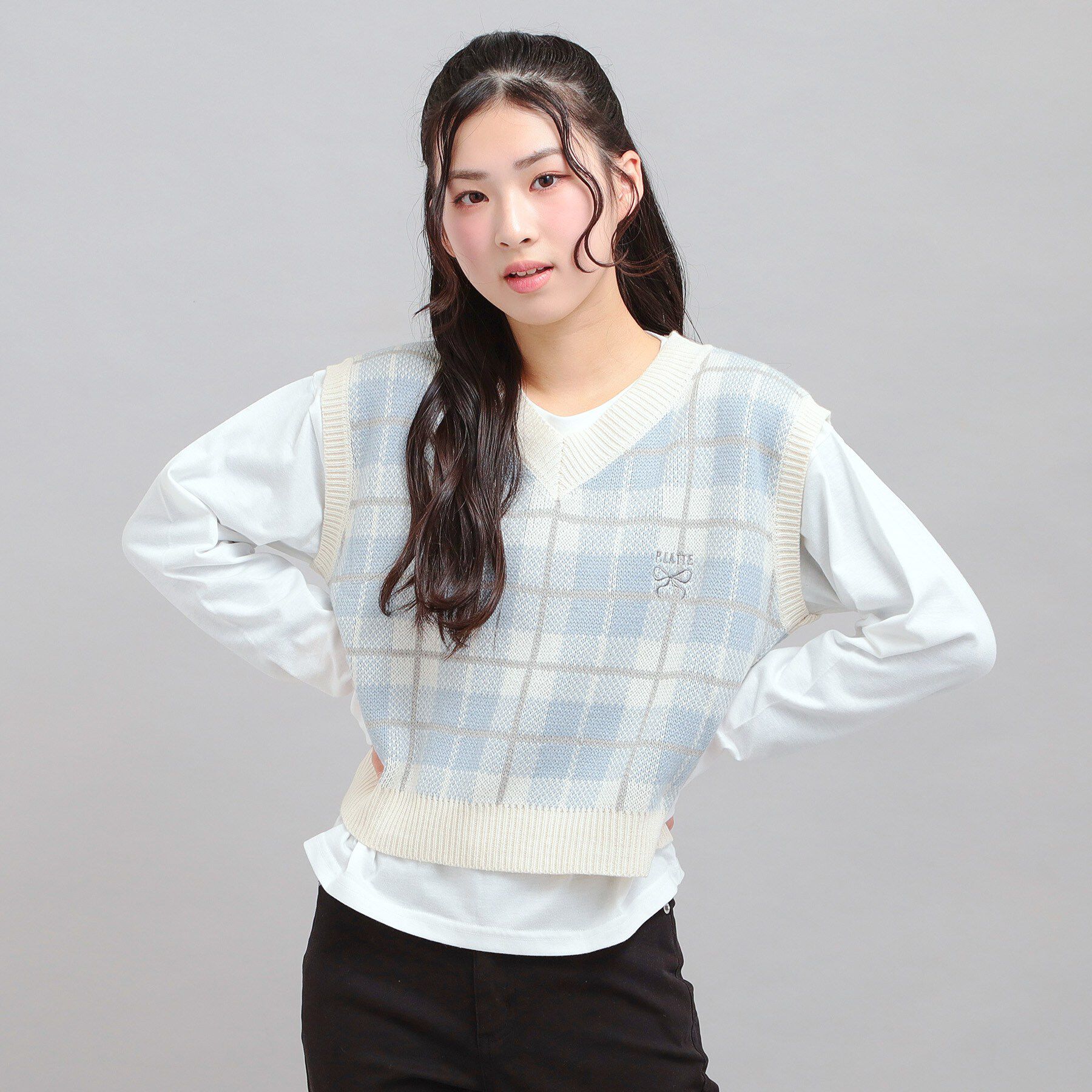 PINK-latte「【セットアイテム】ニットベスト＋ロンT」|その他|