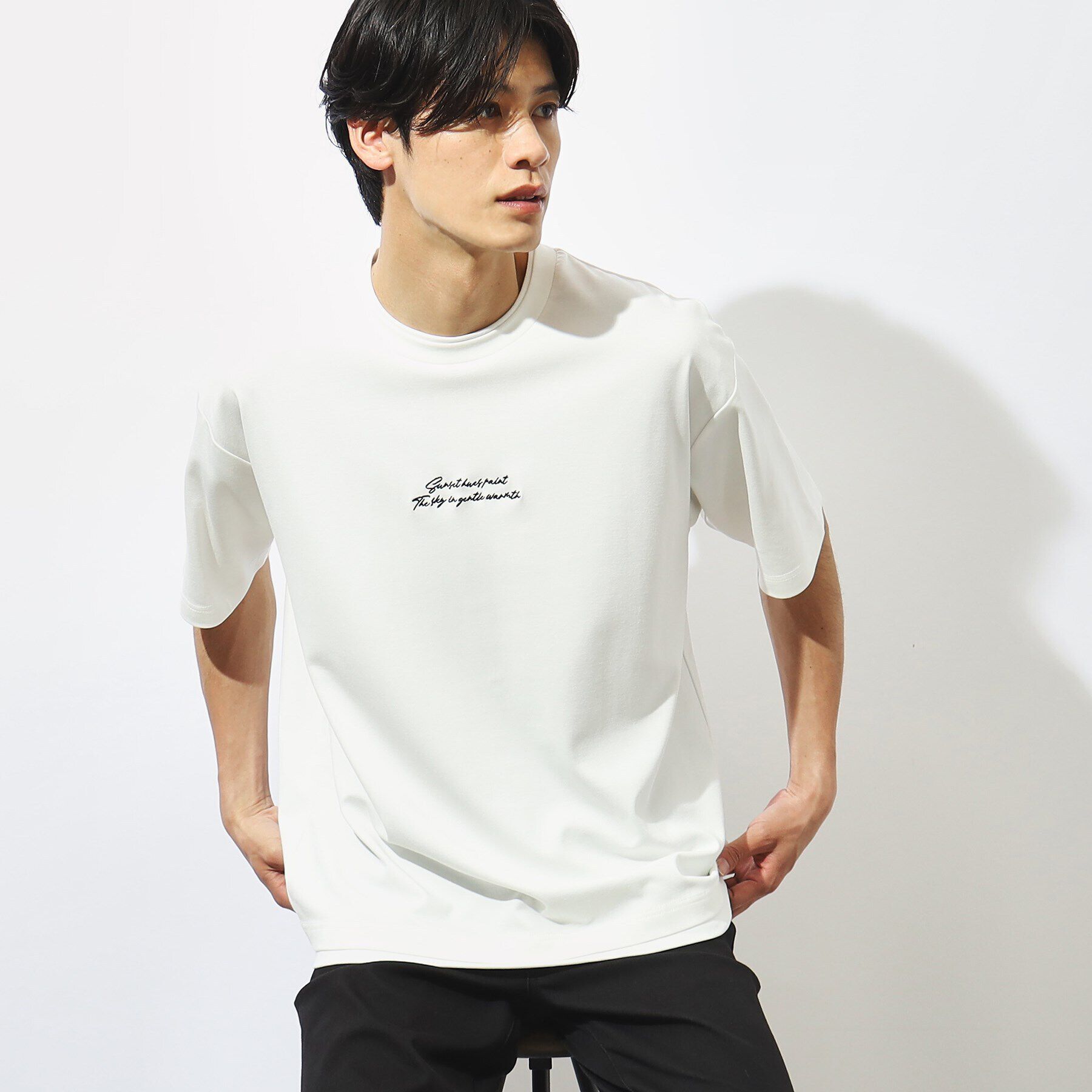 THE SHOP TK「【接触冷感】ポンチフェイクレイヤードTシャツ」|Tシャツ・カットソー|オフホワイト(003