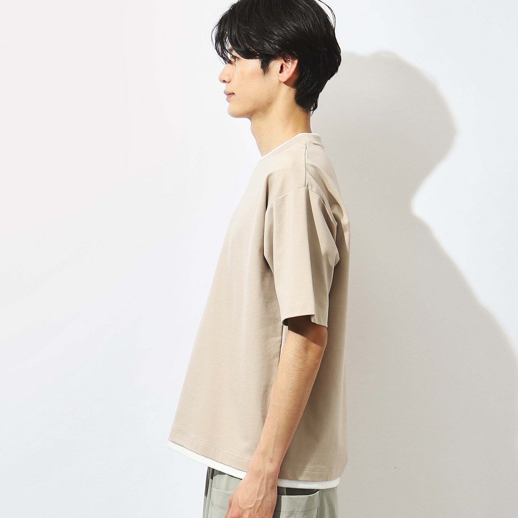 THE SHOP TK「【接触冷感】ポンチフェイクレイヤードTシャツ」|Tシャツ・カットソー|