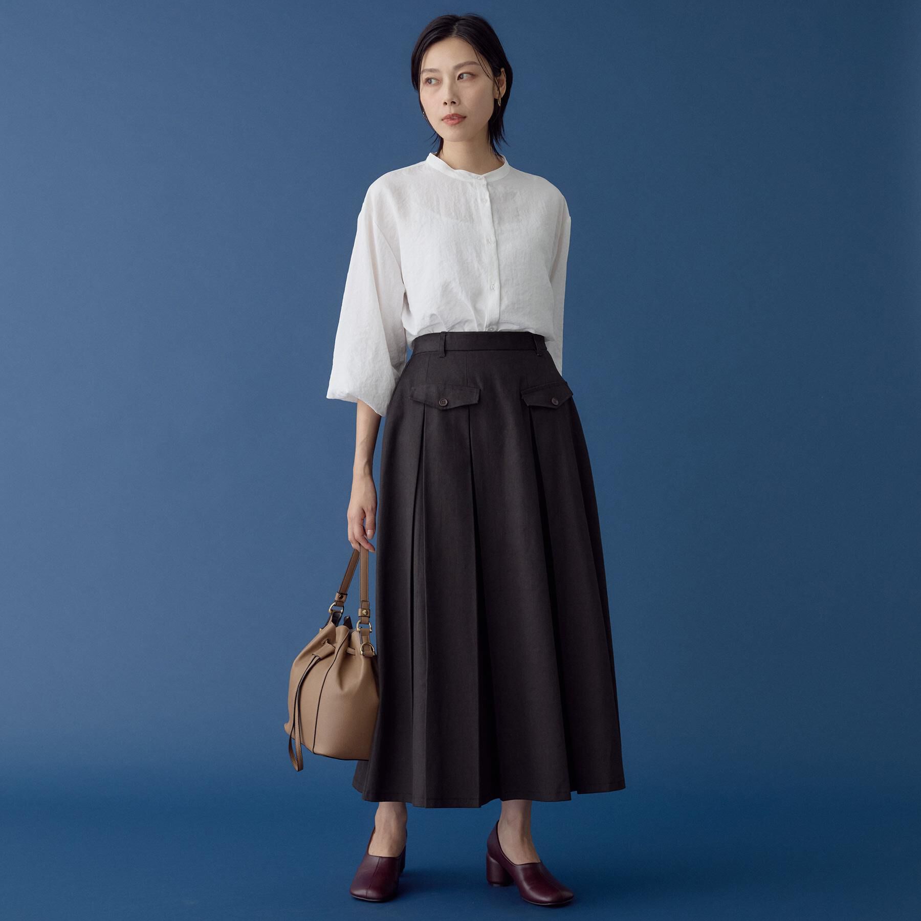 THE SHOP TK「フラップタックスカート【洗える】」|スカート|