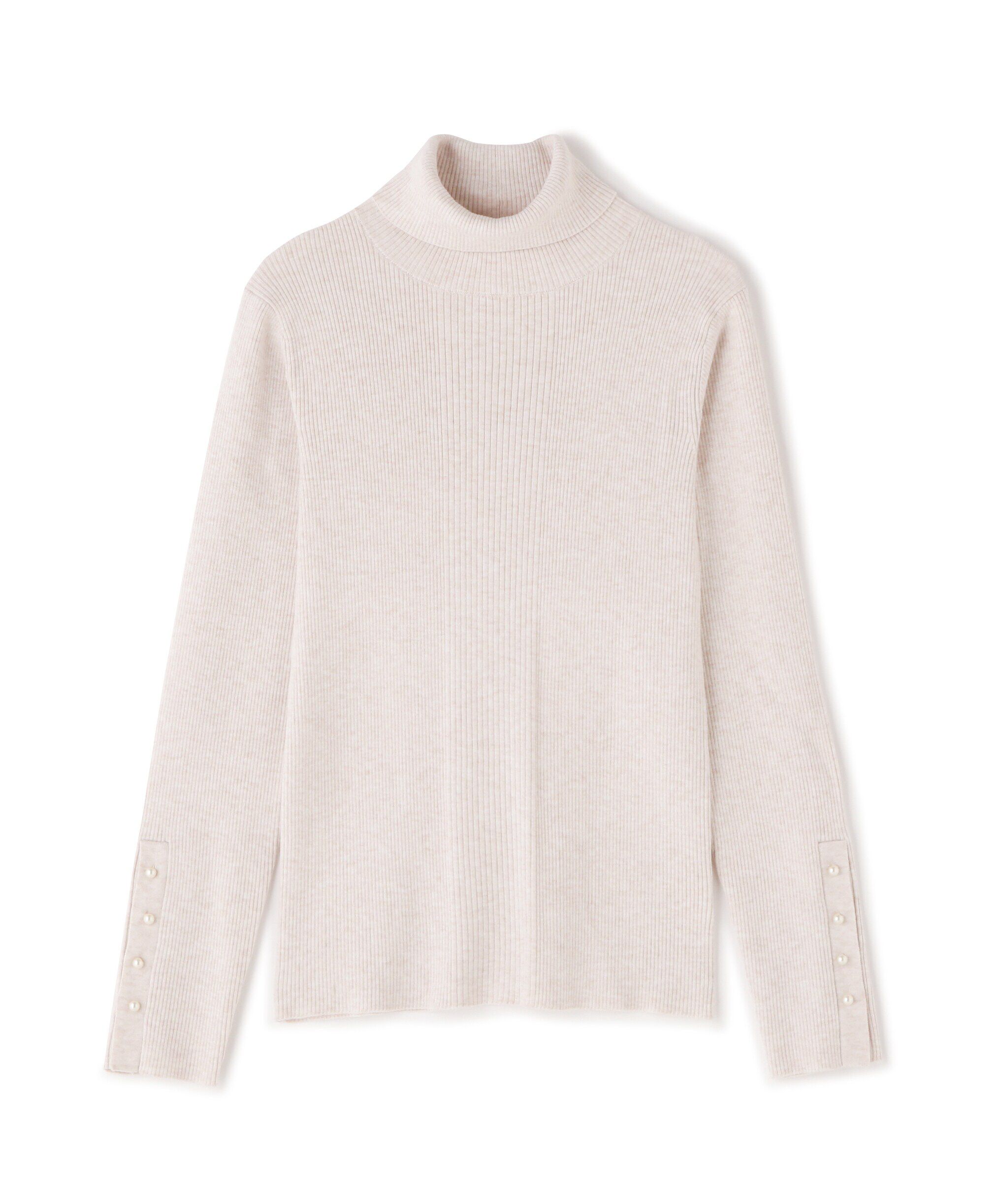  「パールボタンタートルネックニット《WEB限定商品》」|ニット・セーター|