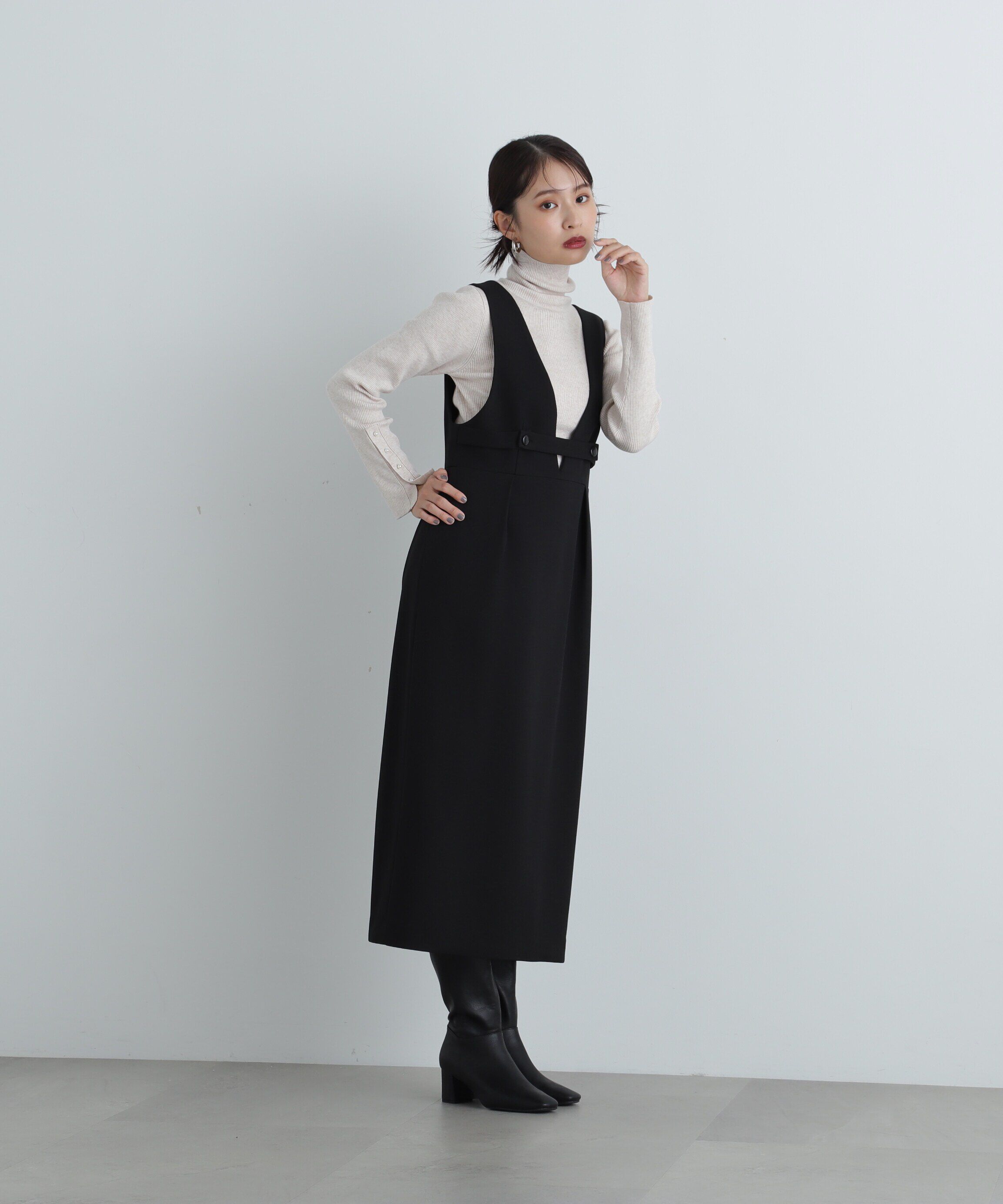  「パールボタンタートルネックニット《WEB限定商品》」|ニット・セーター|