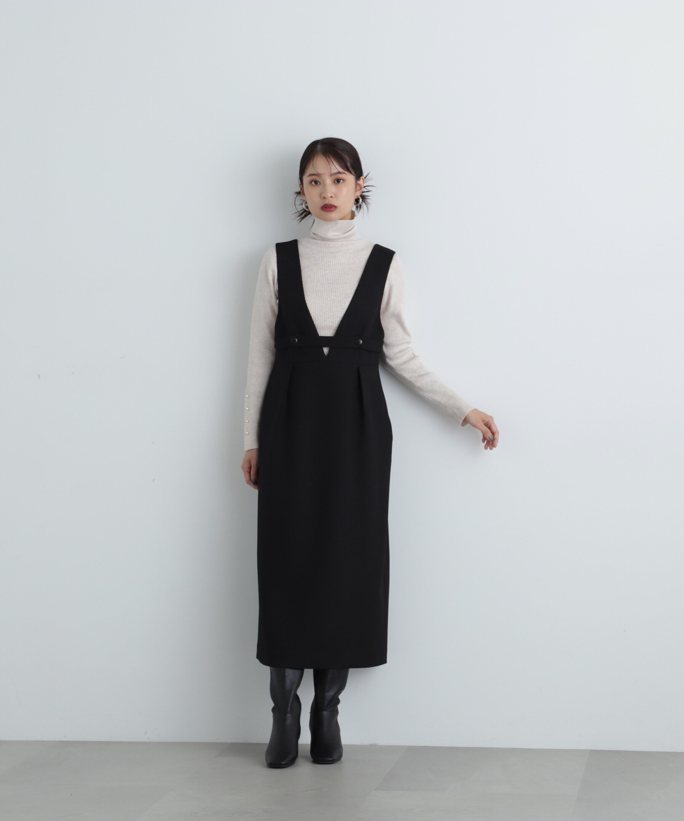  「パールボタンタートルネックニット《WEB限定商品》」|ニット・セーター|