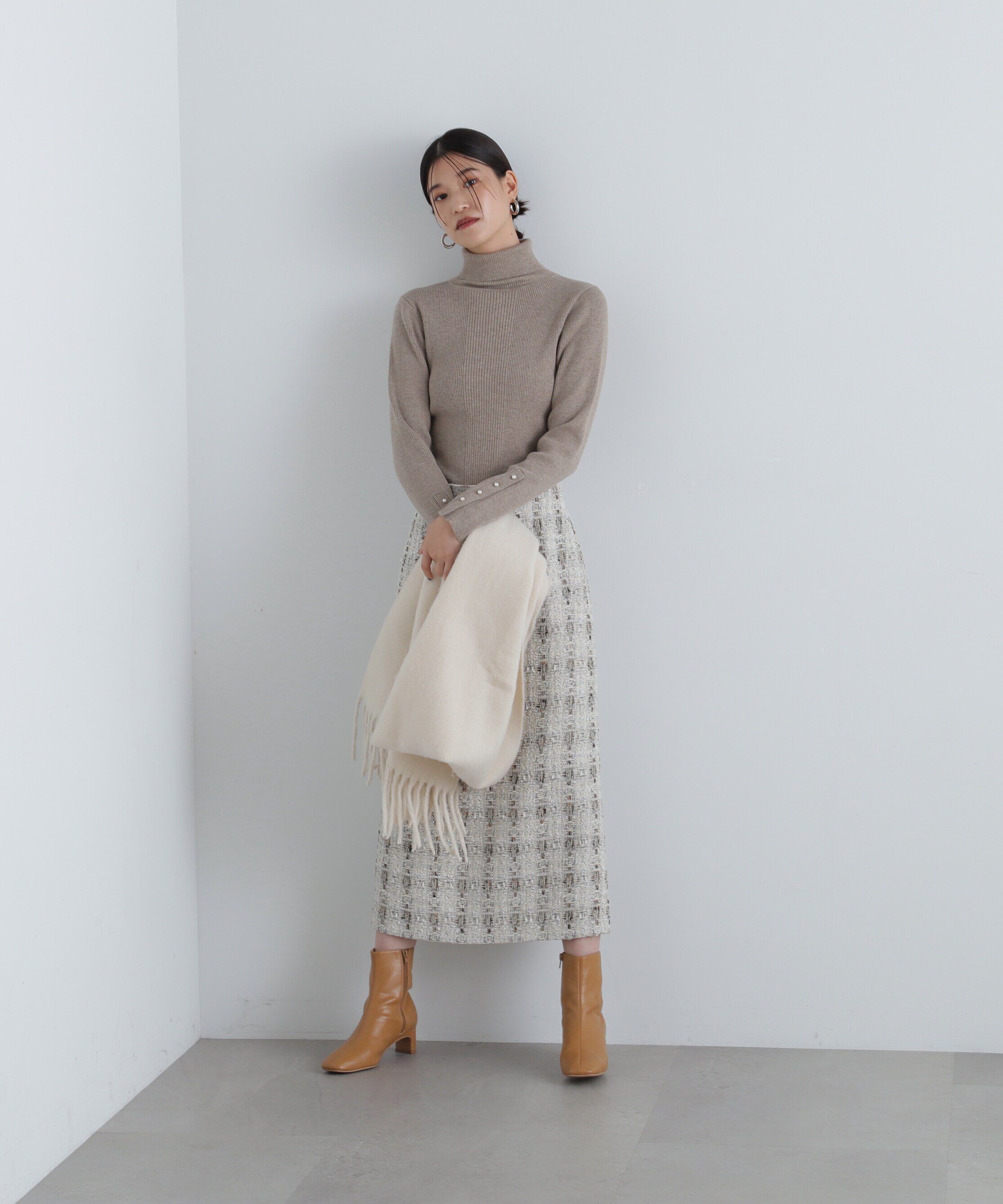  「パールボタンタートルネックニット《WEB限定商品》」|ニット・セーター|