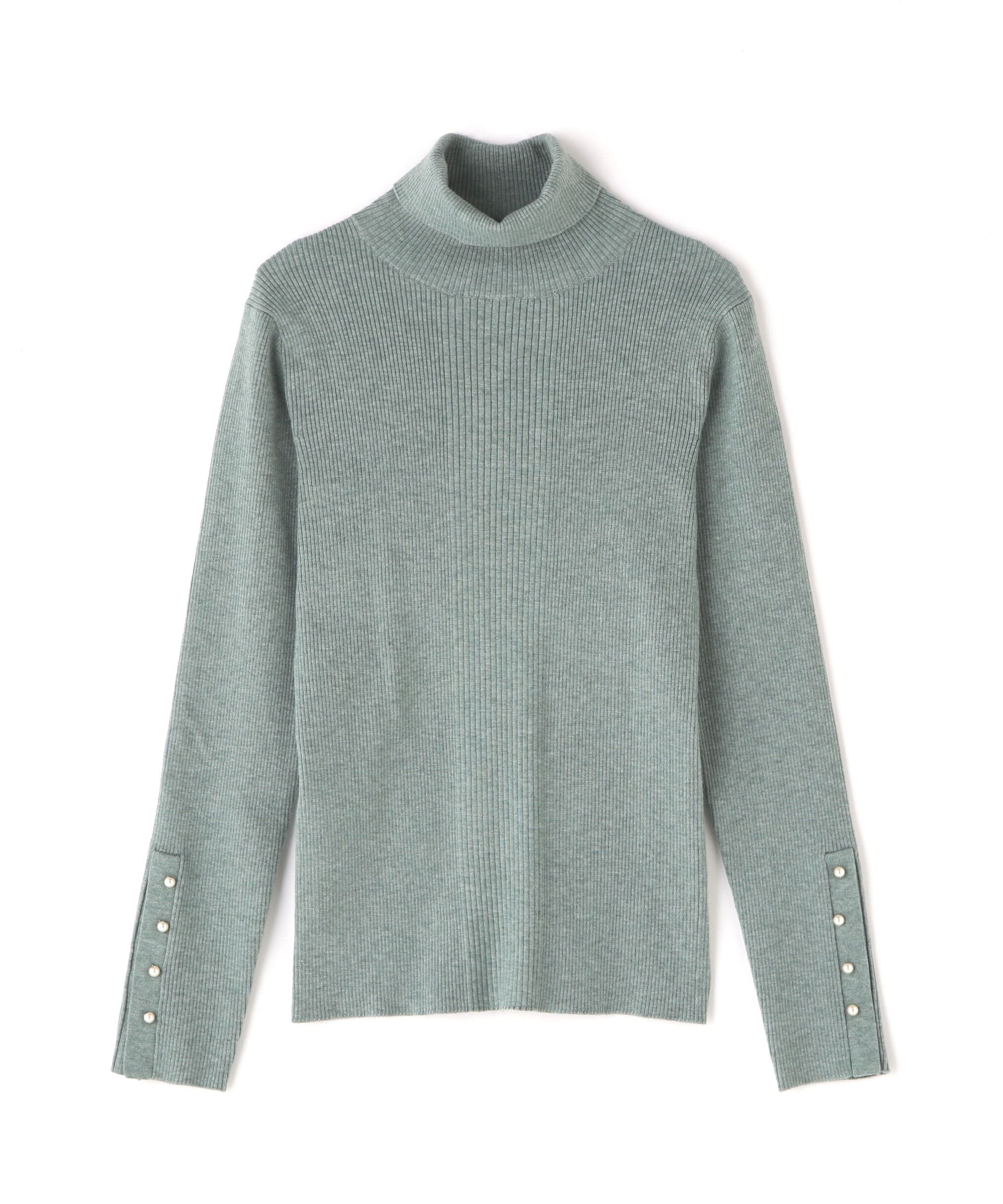  「パールボタンタートルネックニット《WEB限定商品》」|ニット・セーター|