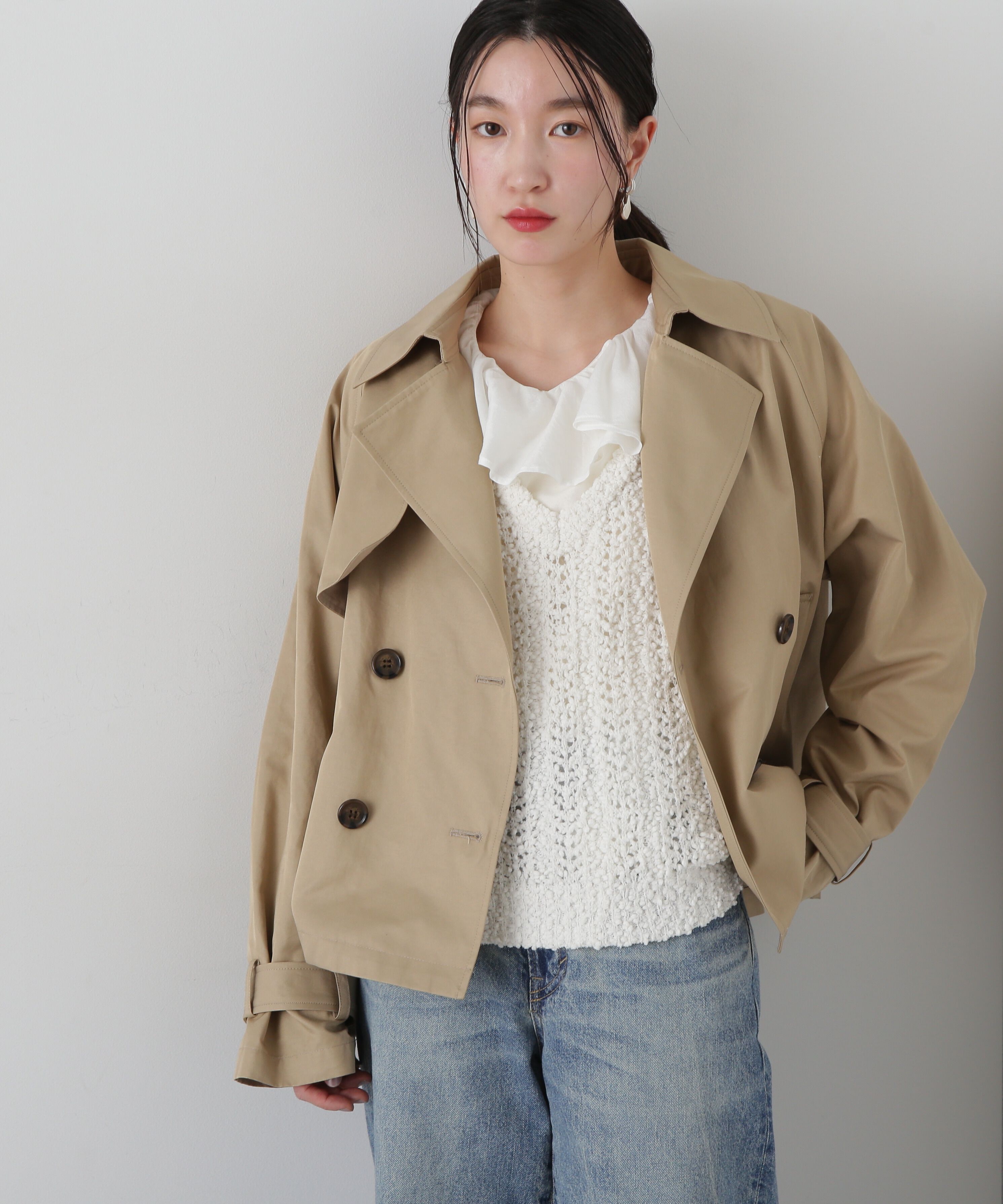  「ラッフルネックブラウス」|シャツ・ブラウス|