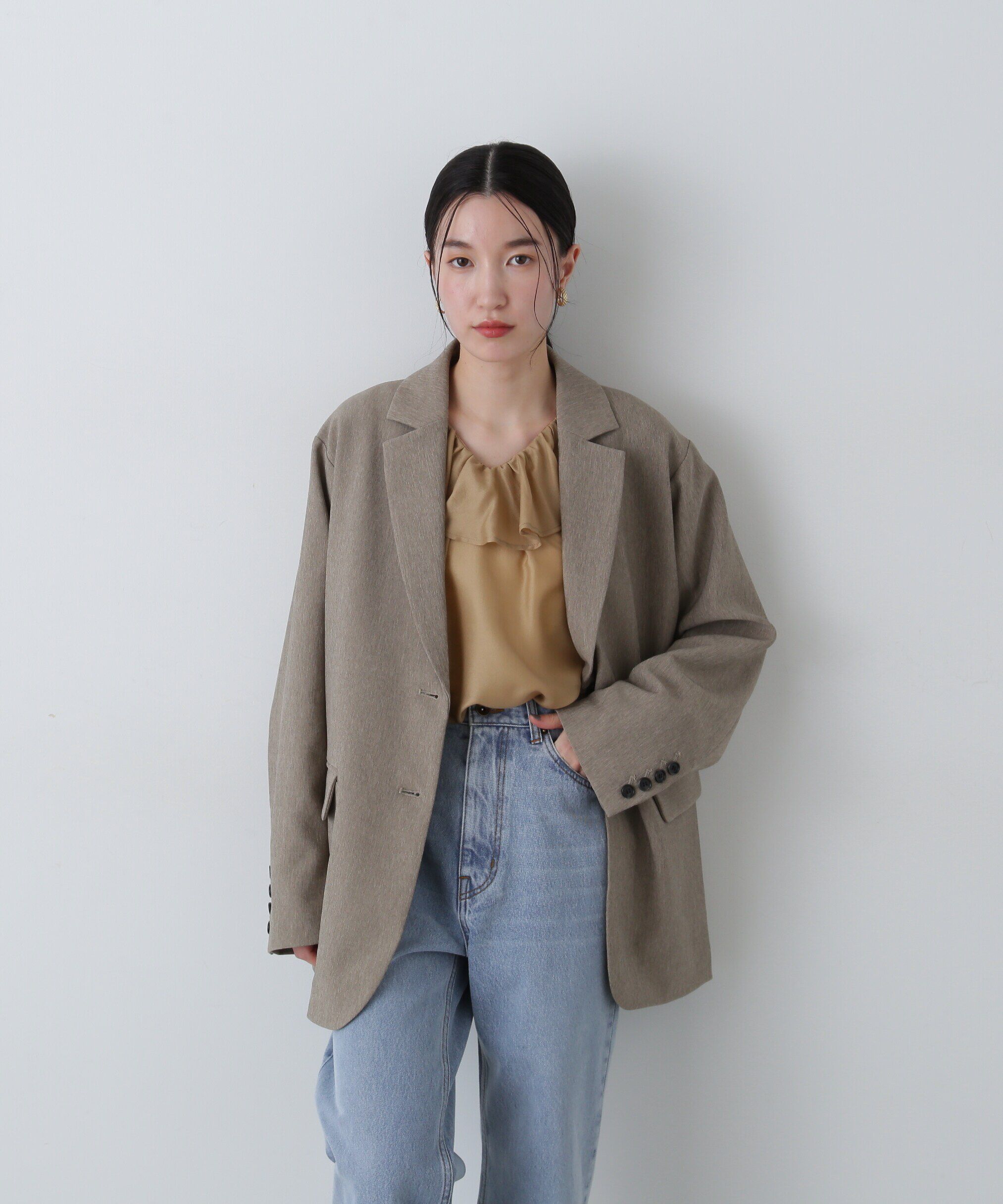  「ラッフルネックブラウス」|シャツ・ブラウス|