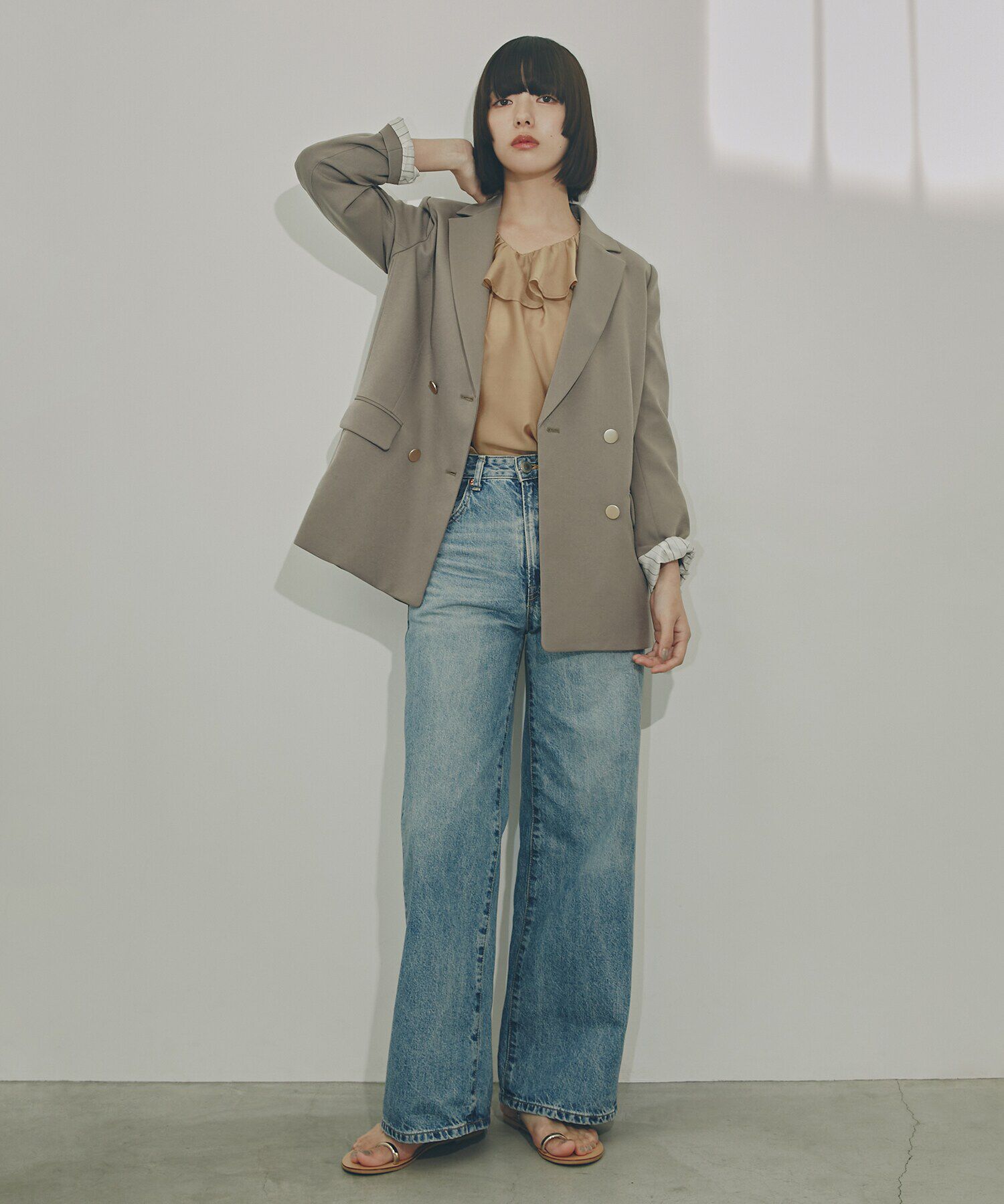  「ラッフルネックブラウス」|シャツ・ブラウス|