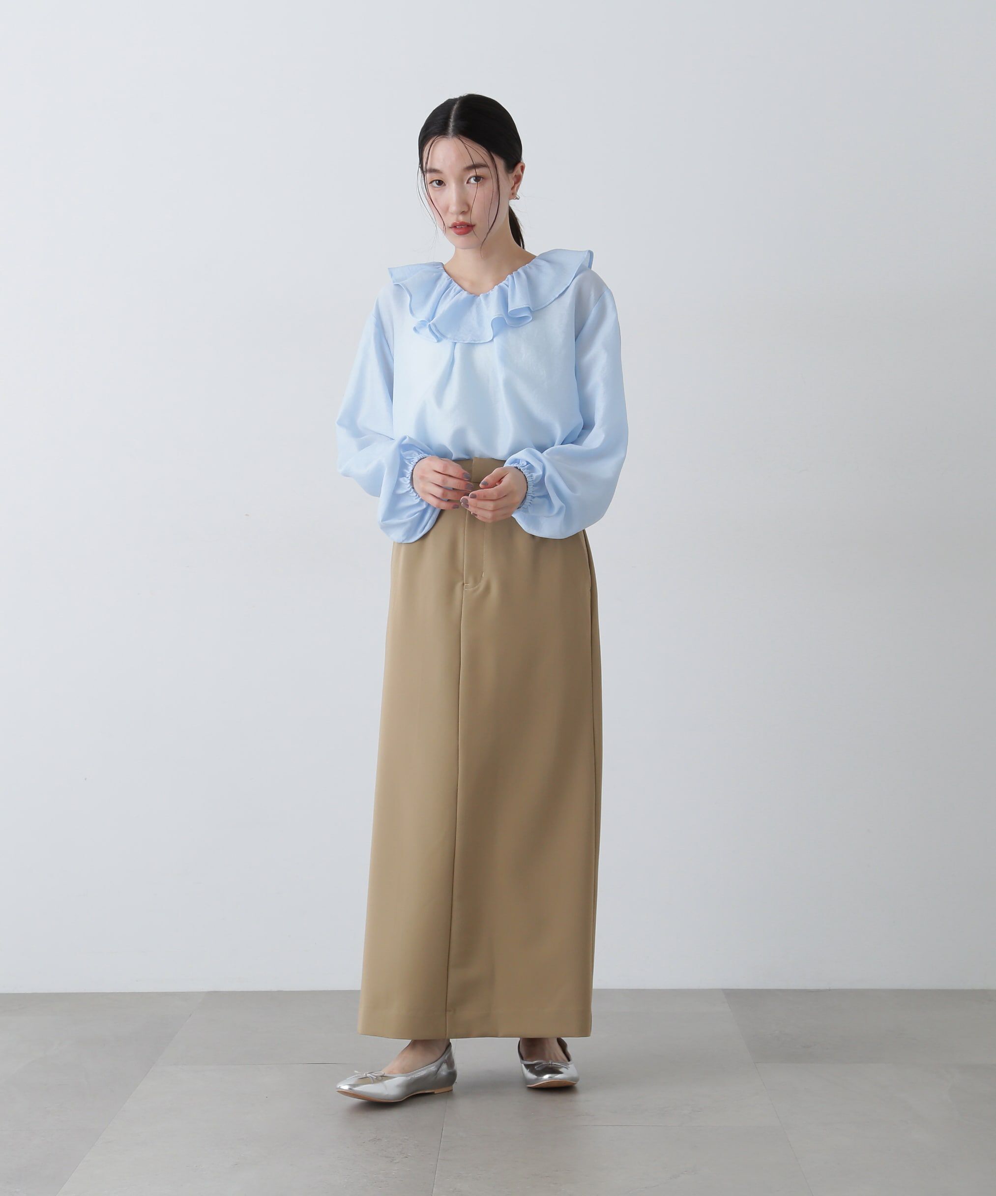  「ラッフルネックブラウス」|シャツ・ブラウス|