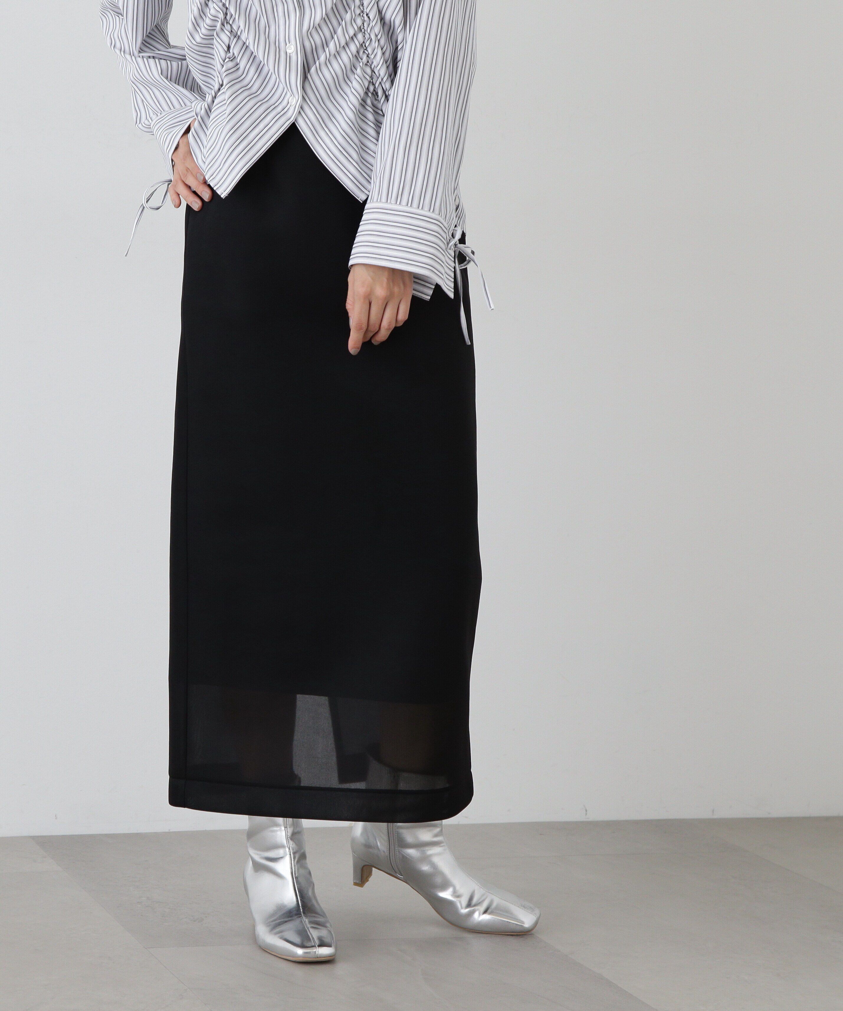  「シアーボンディングスカート」|スカート|ブラック