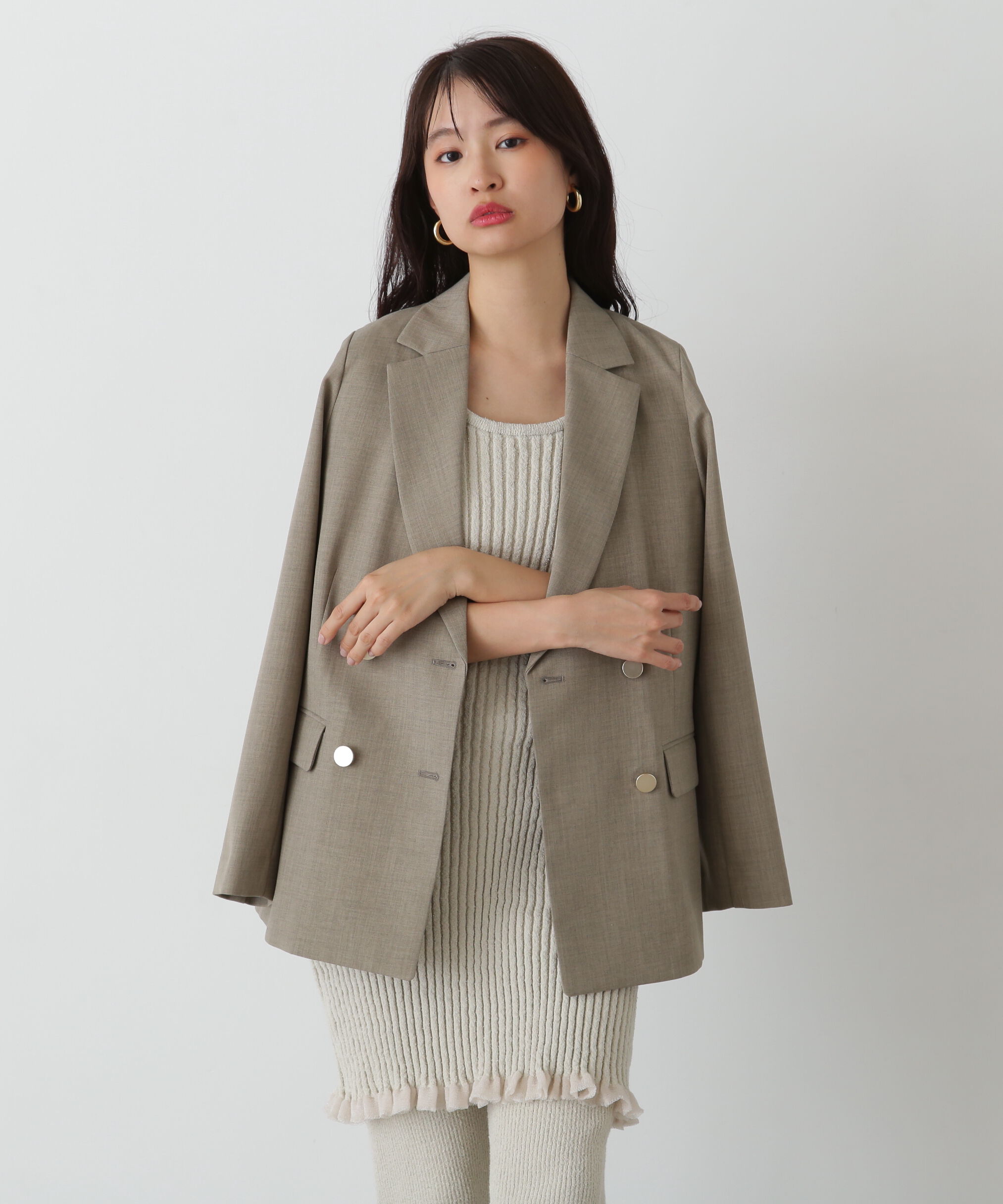  「テーラードダブルジャケット」|その他|ベージュ