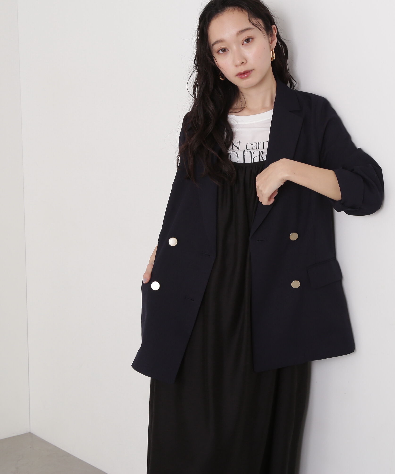  「テーラードダブルジャケット」|その他|ネイビー