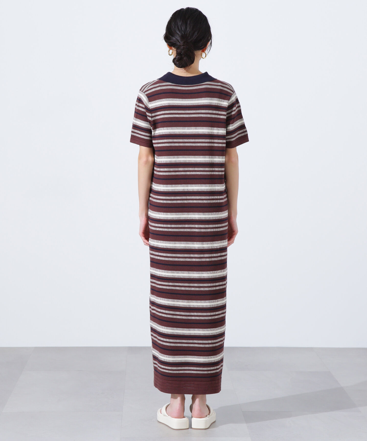  「マルチボーダーポロニットワンピース」|ワンピース|