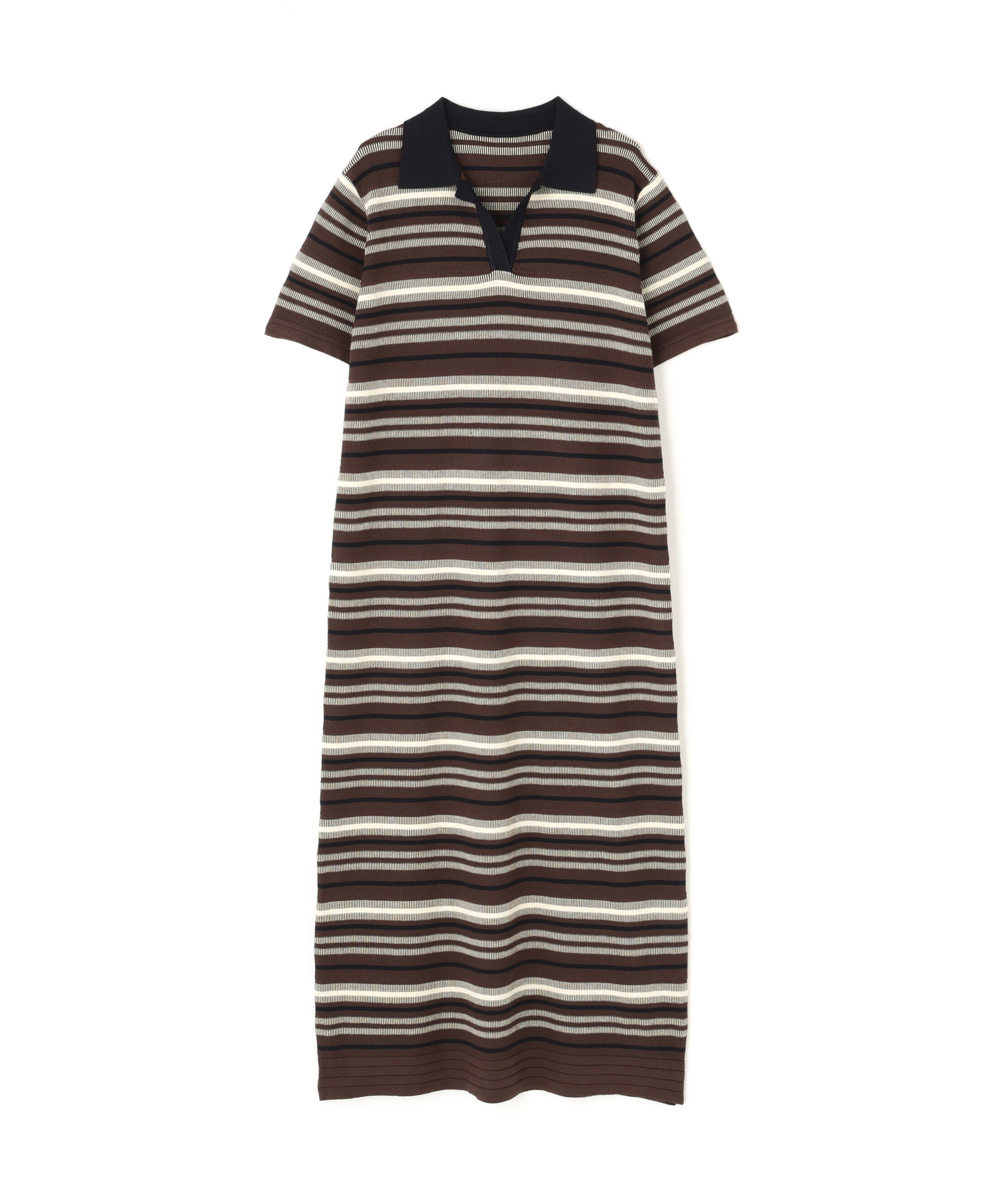  「マルチボーダーポロニットワンピース」|ワンピース|