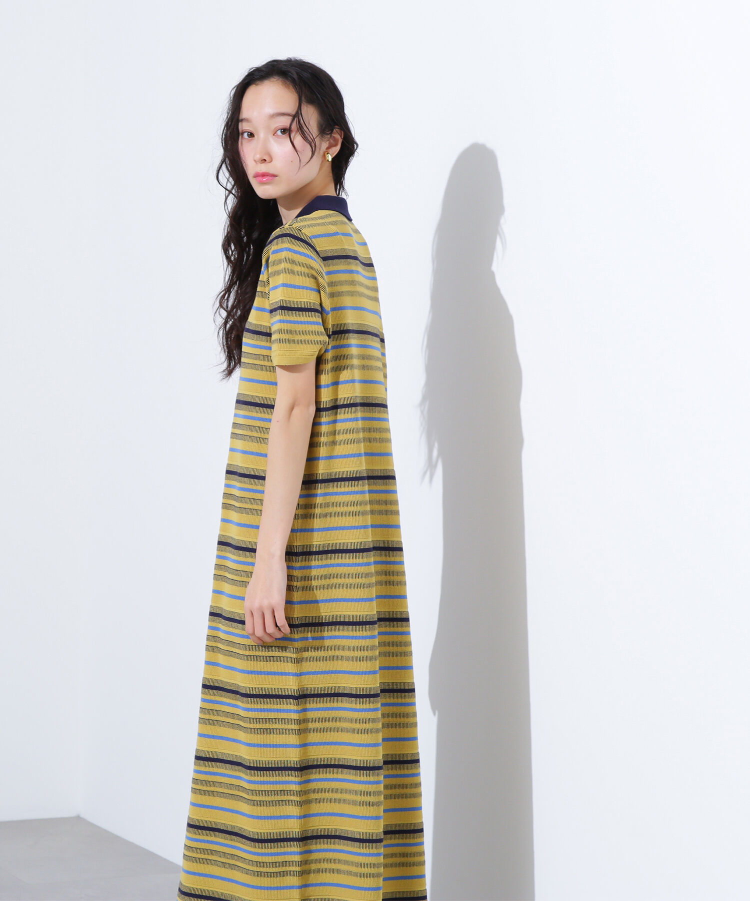  「マルチボーダーポロニットワンピース」|ワンピース|