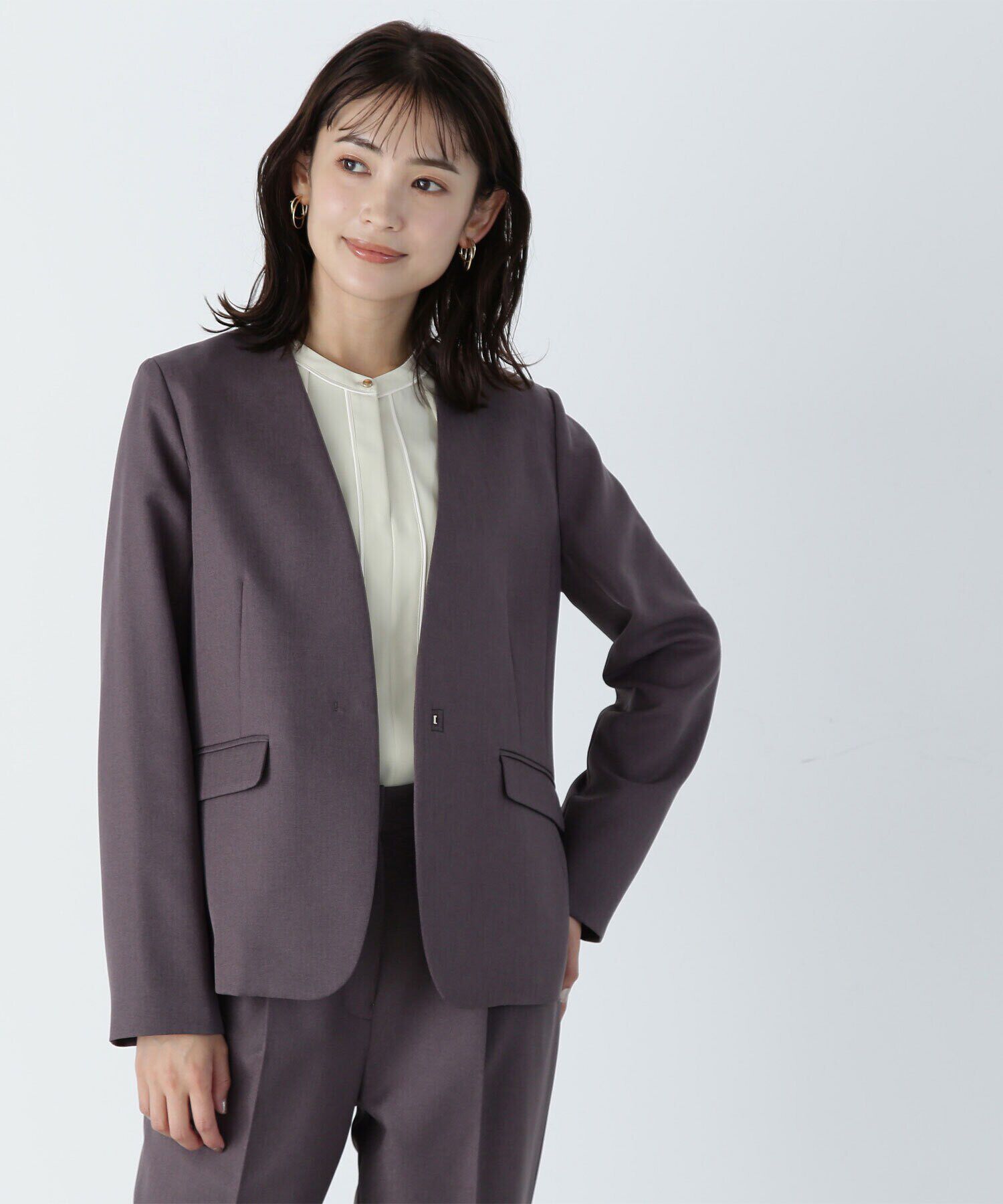  「パウダーツイル SETUP ノーカラージャケット　24AW」|その他|グレイッシュ