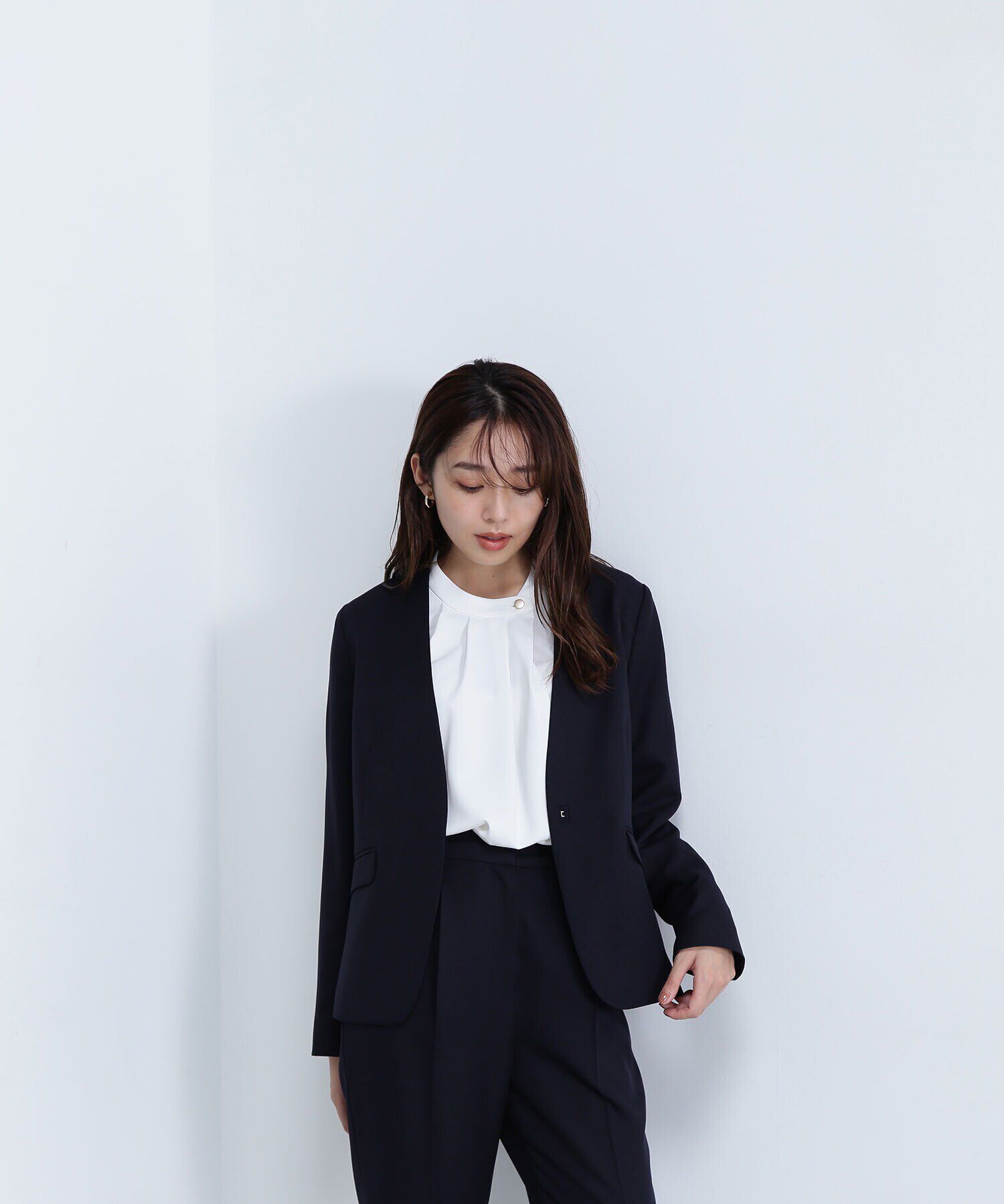  「パウダーツイル SETUP ノーカラージャケット　24AW」|その他|ネイビー