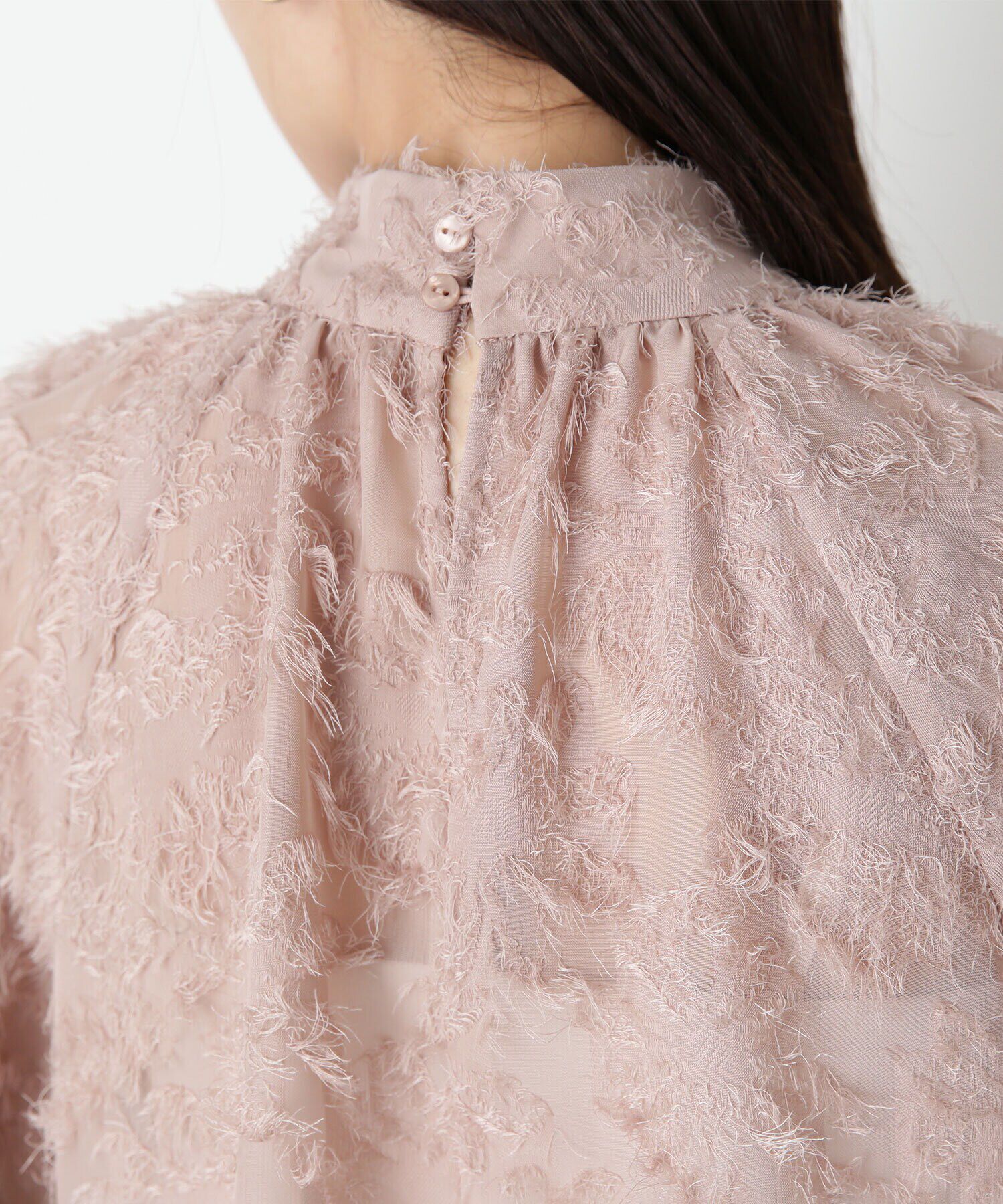  「カットジャガードハイネックブラウス」|シャツ・ブラウス|