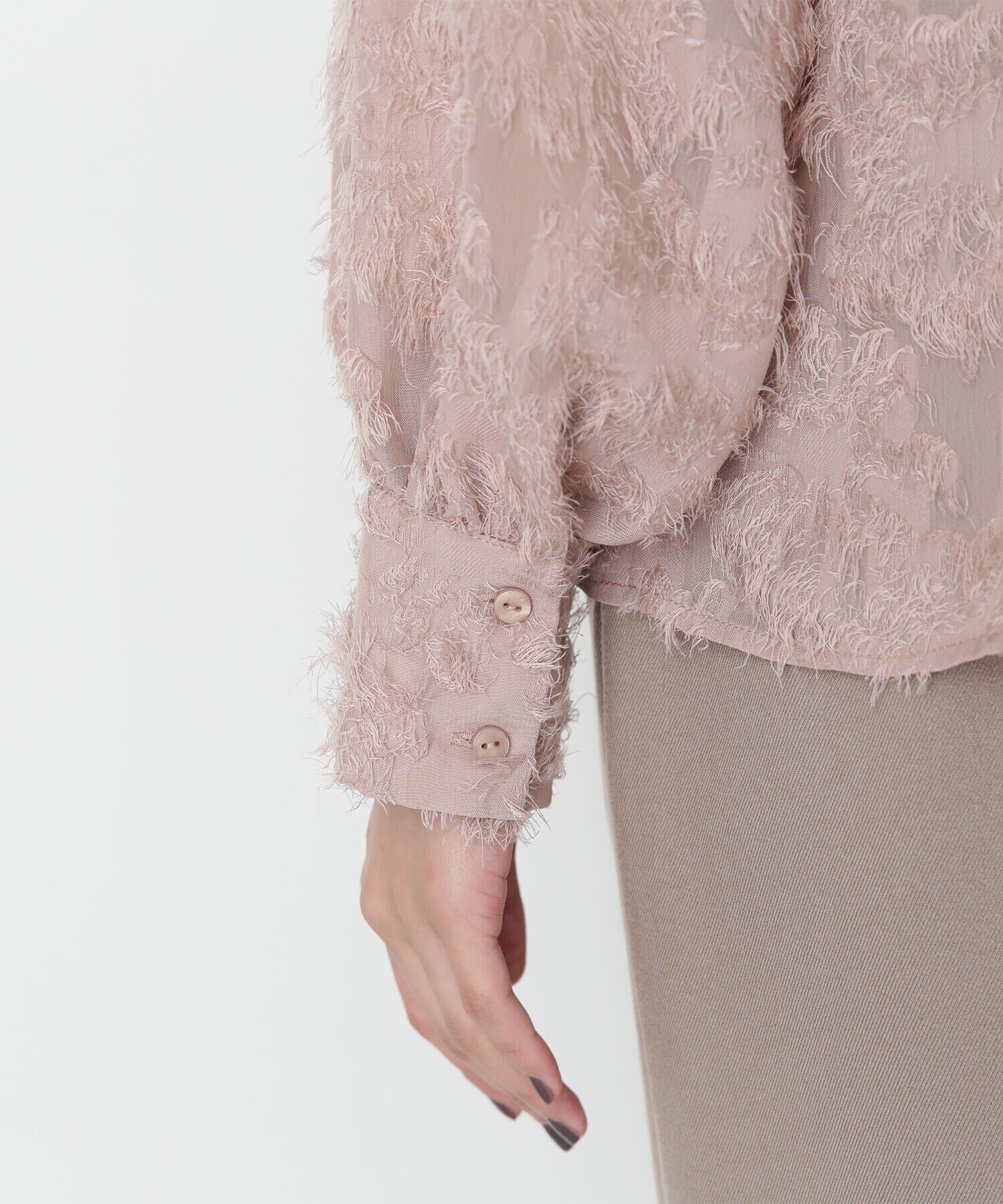  「カットジャガードハイネックブラウス」|シャツ・ブラウス|