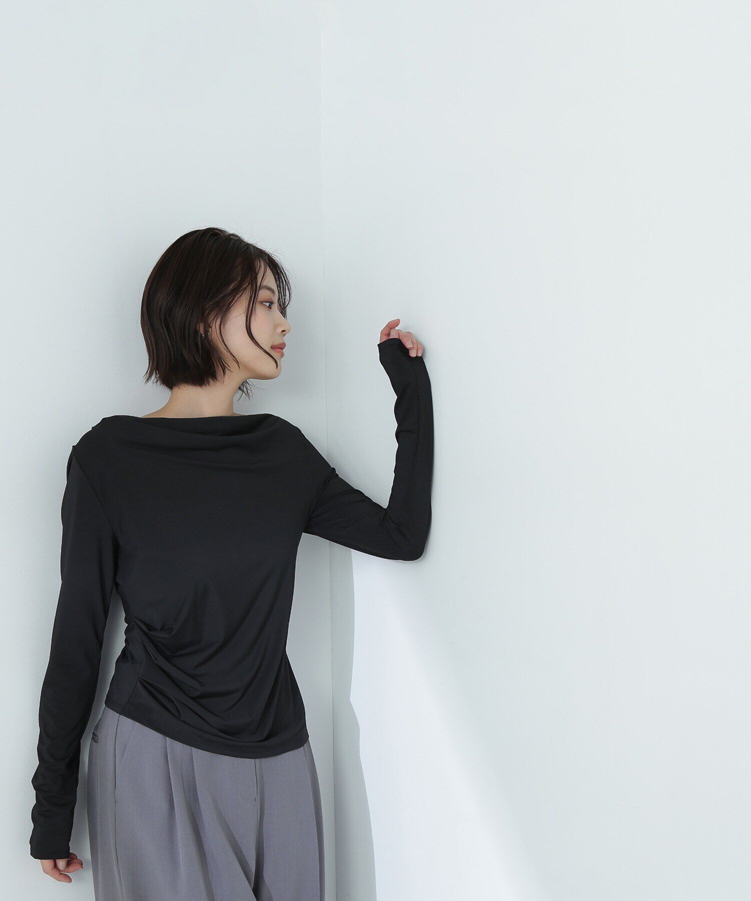  「ドレープネックカットソー」|Tシャツ・カットソー|クロ