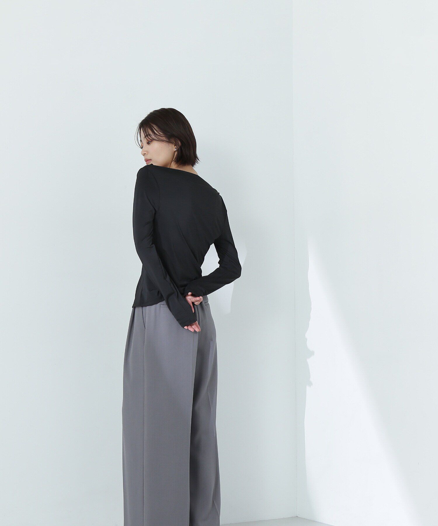  「ドレープネックカットソー」|Tシャツ・カットソー|