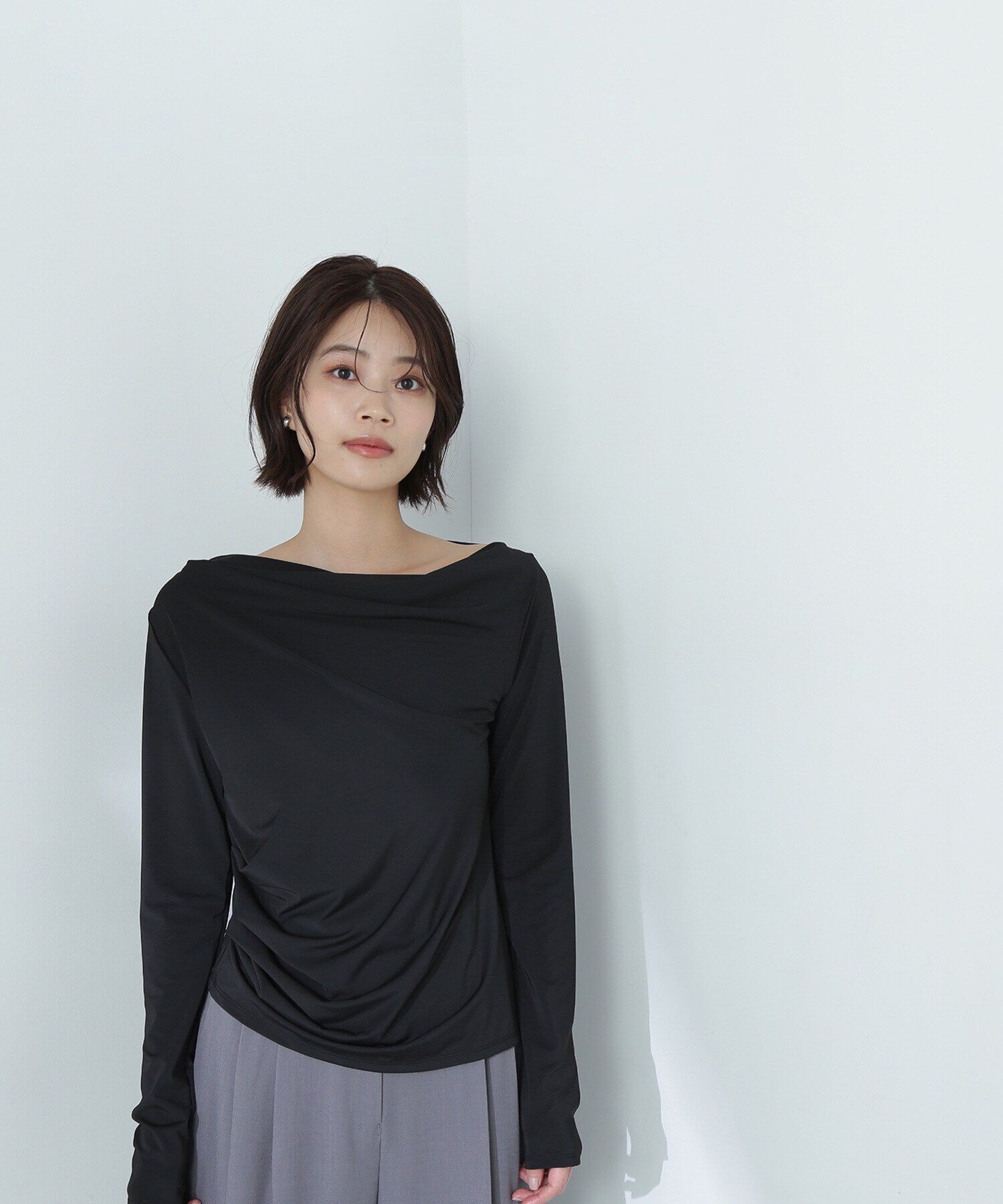  「ドレープネックカットソー」|Tシャツ・カットソー|