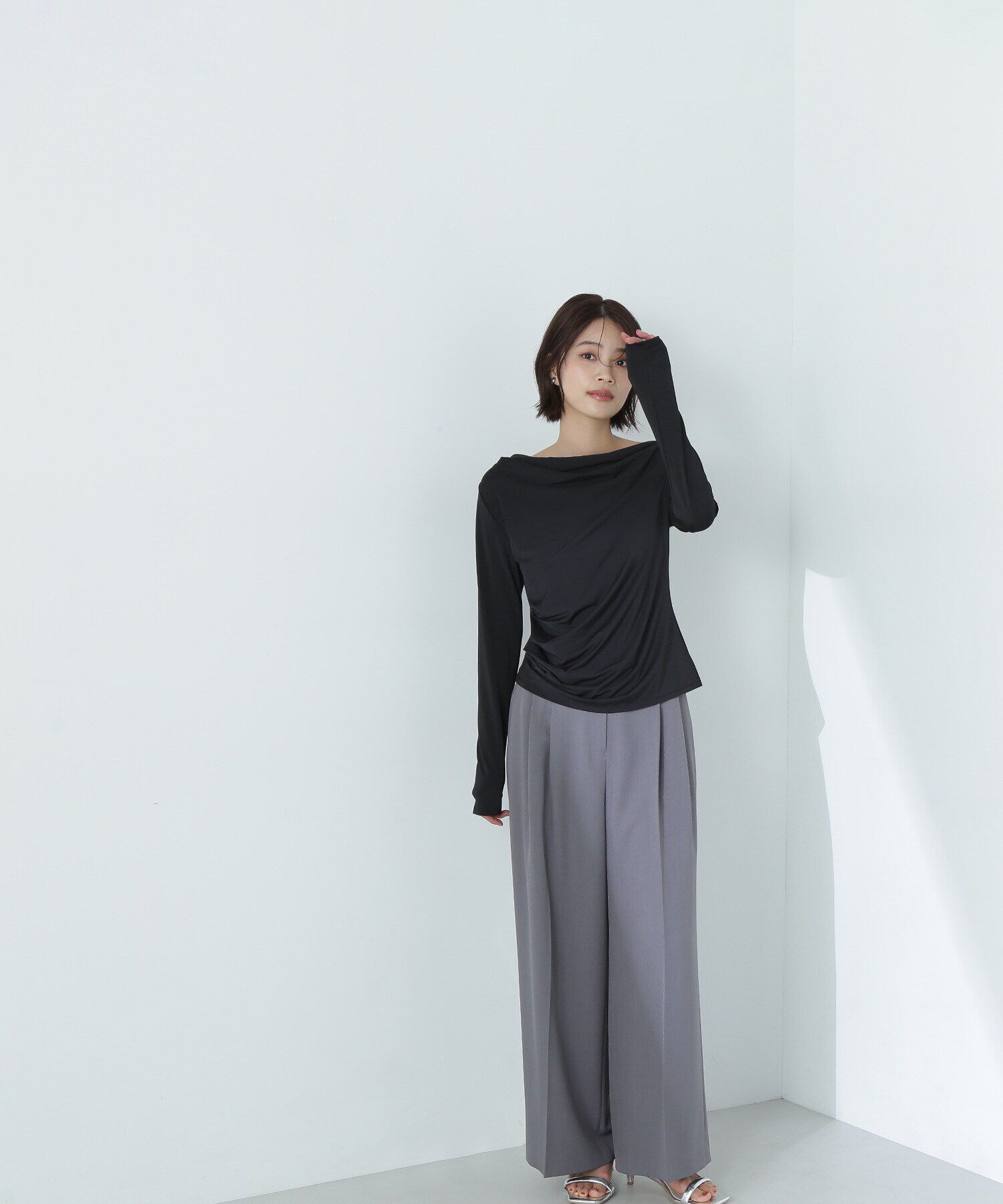  「ドレープネックカットソー」|Tシャツ・カットソー|