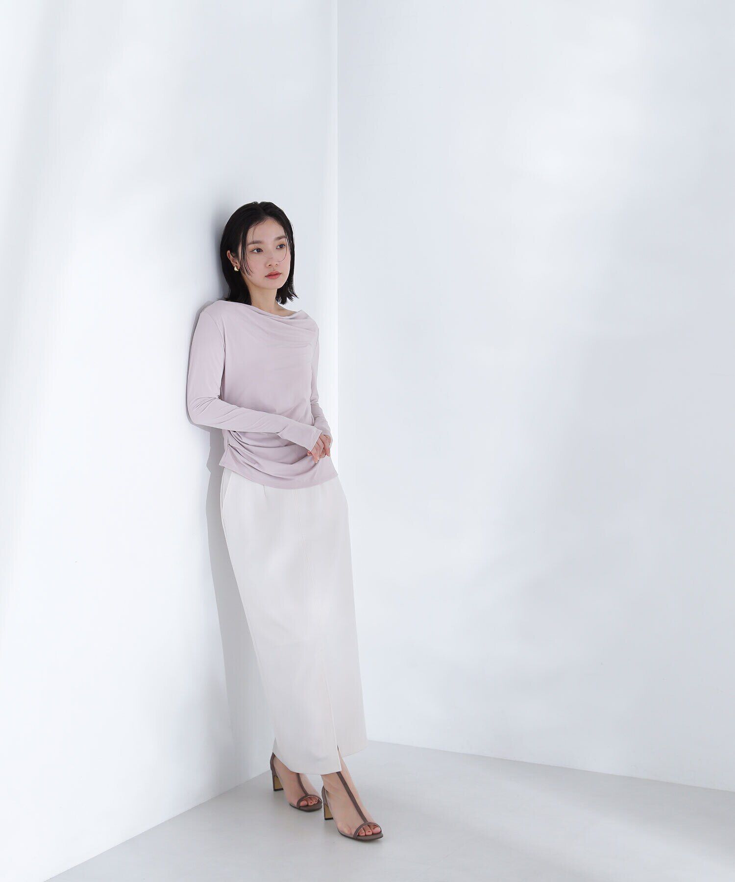  「ドレープネックカットソー」|Tシャツ・カットソー|