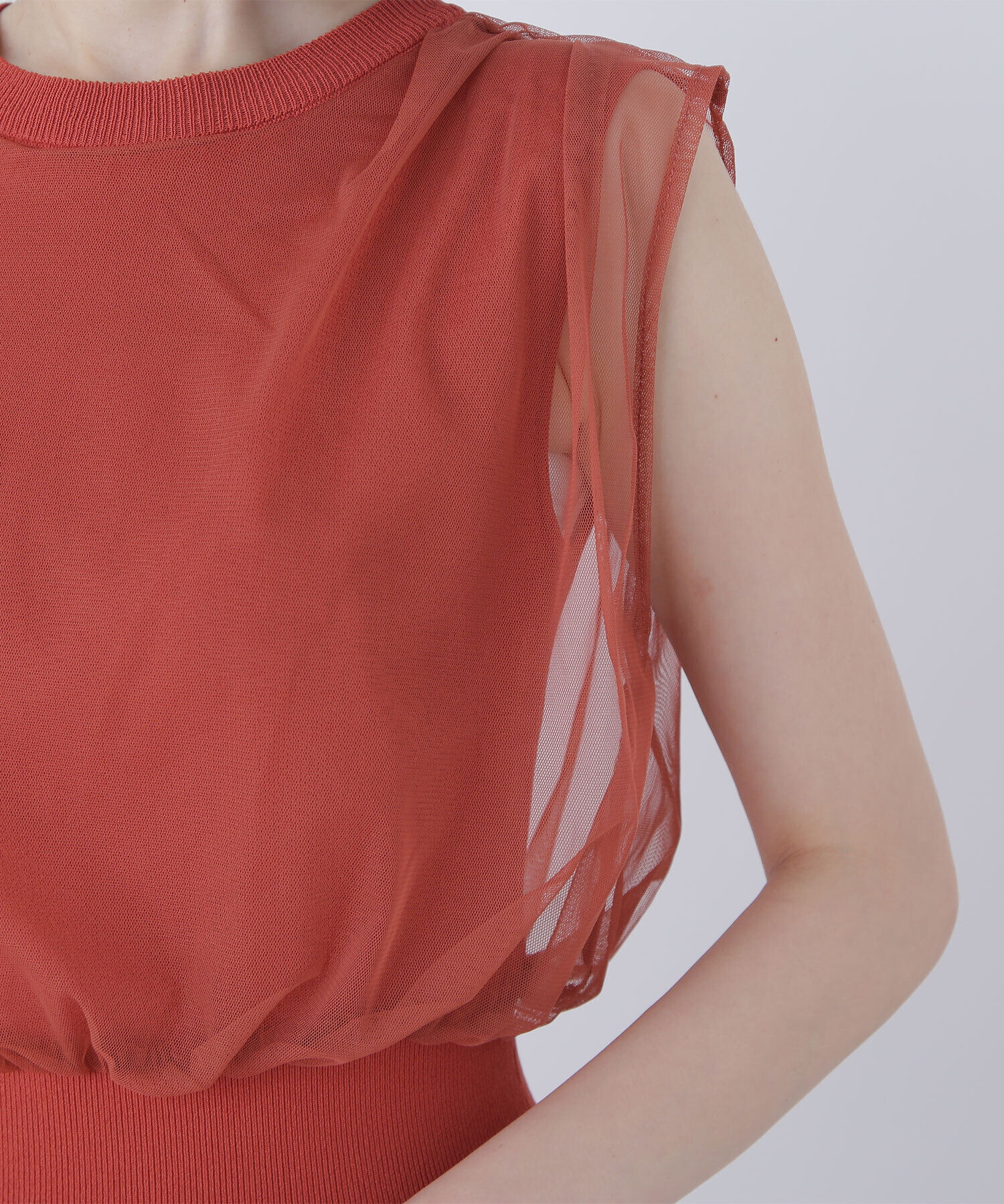  「チュールドッキングニットワンピース」|ワンピース|