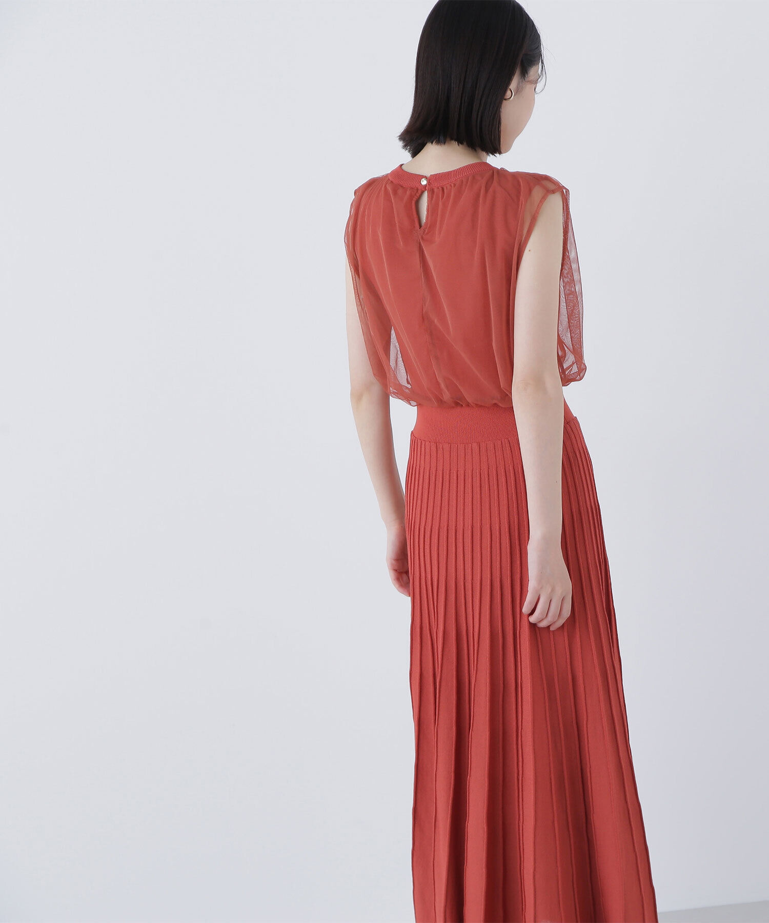  「チュールドッキングニットワンピース」|ワンピース|