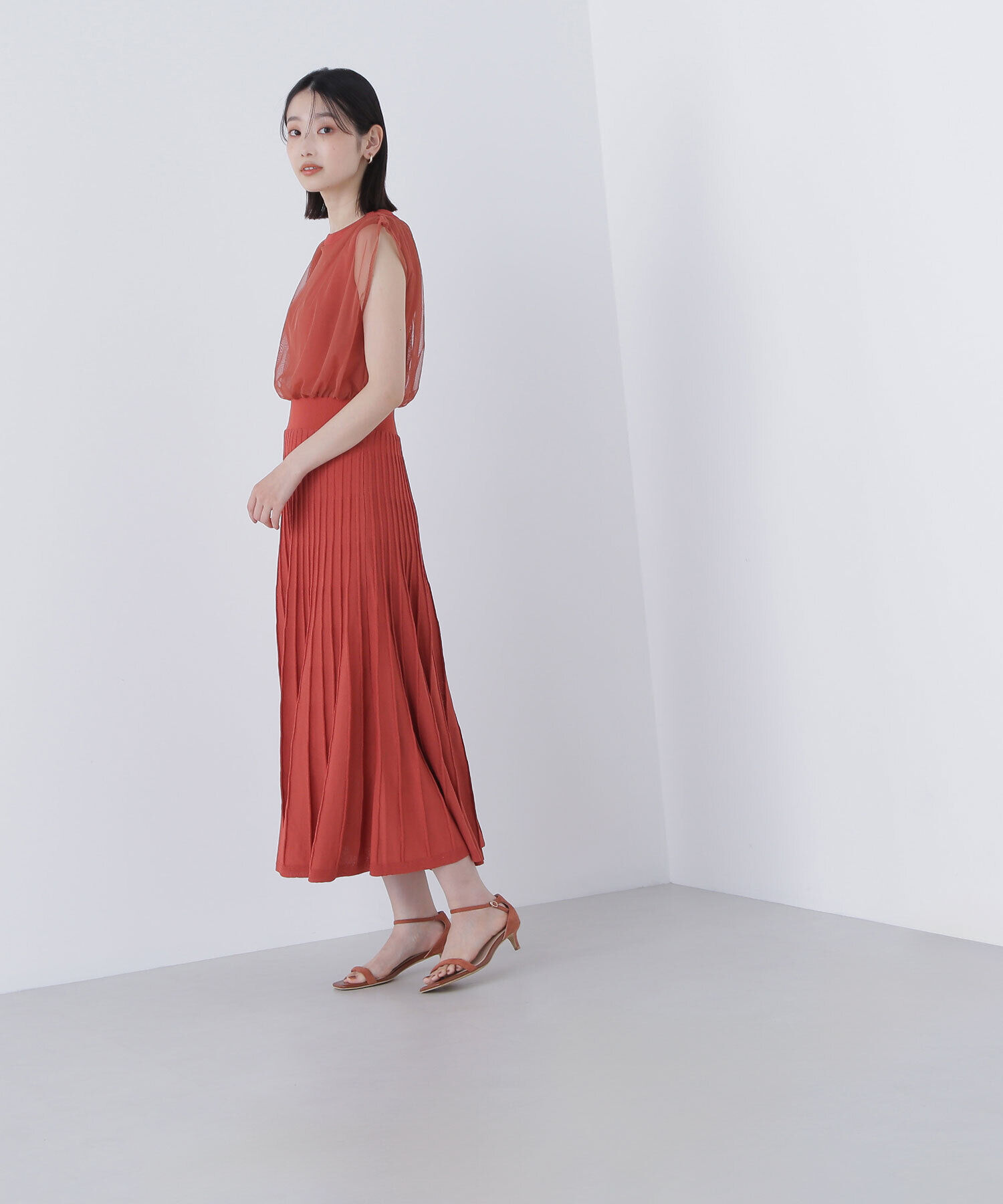  「チュールドッキングニットワンピース」|ワンピース|