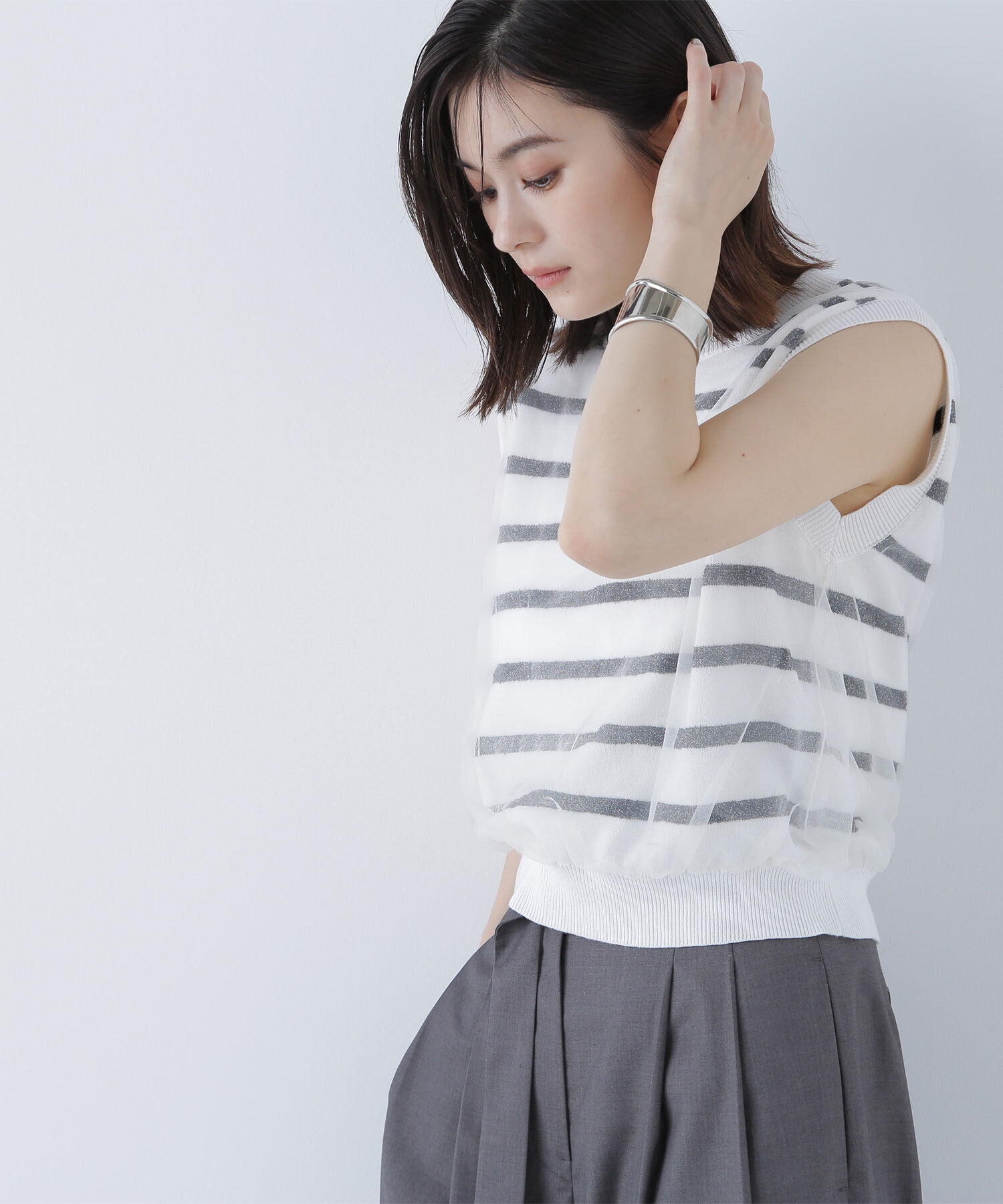  「チュールレイヤードニット」|ニット・セーター|