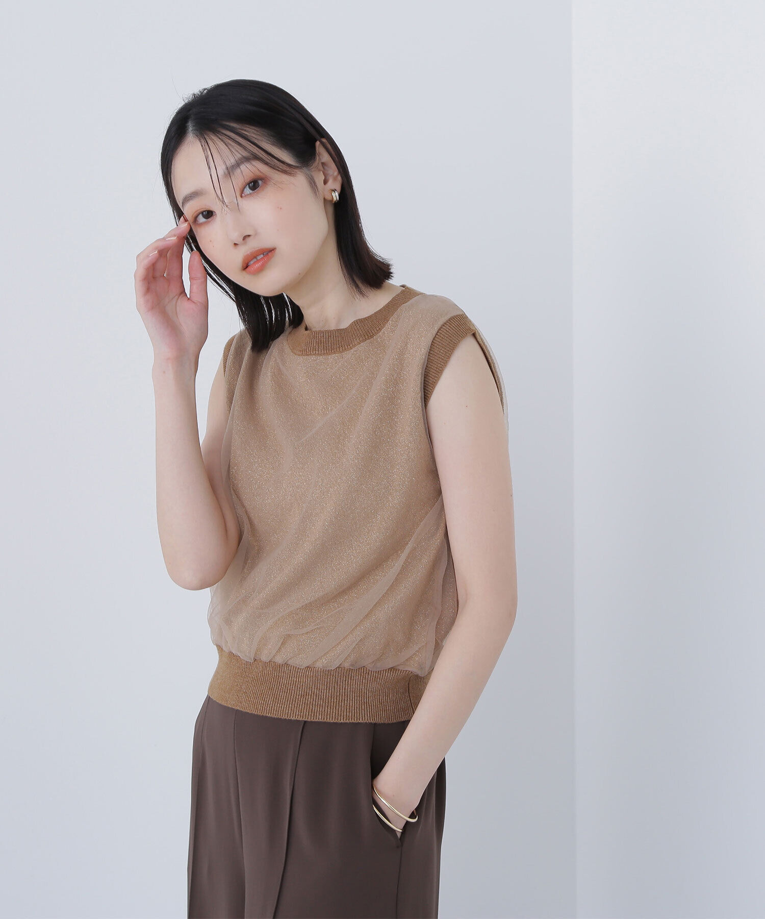  「チュールレイヤードニット」|ニット・セーター|