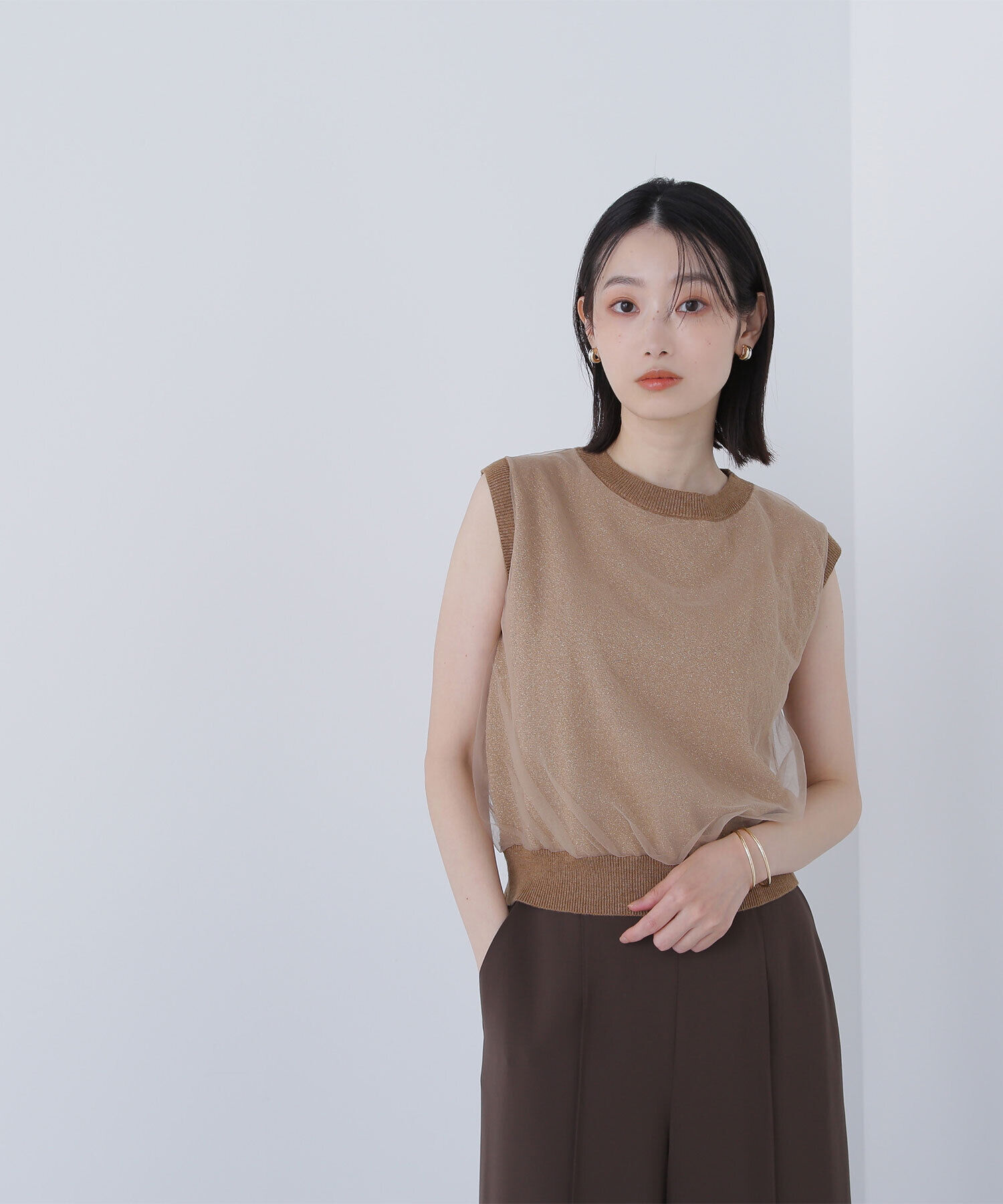  「チュールレイヤードニット」|ニット・セーター|