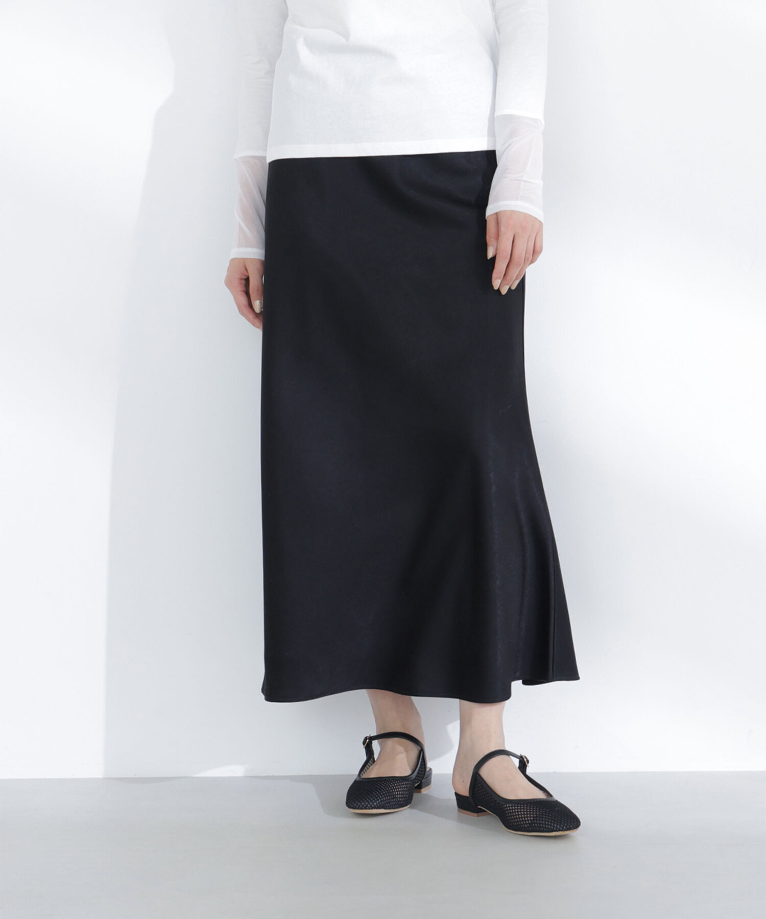  「バイアスサテンナロースカート」|スカート|
