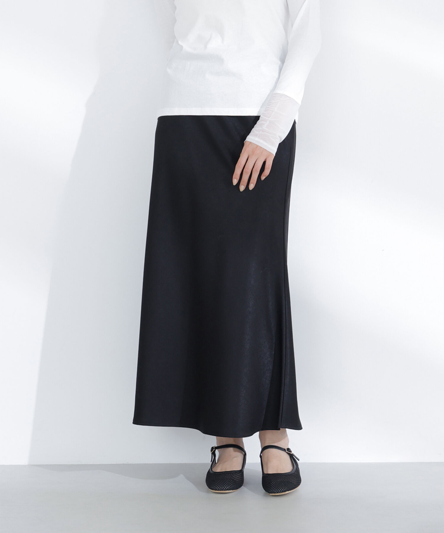 「バイアスサテンナロースカート」|スカート|