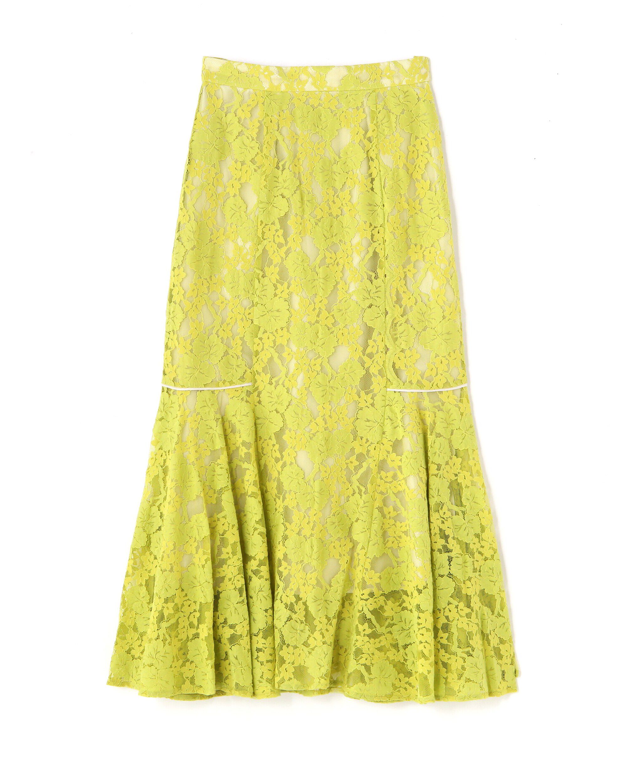  「レースマーメイドスカート」|スカート|ライムグリー