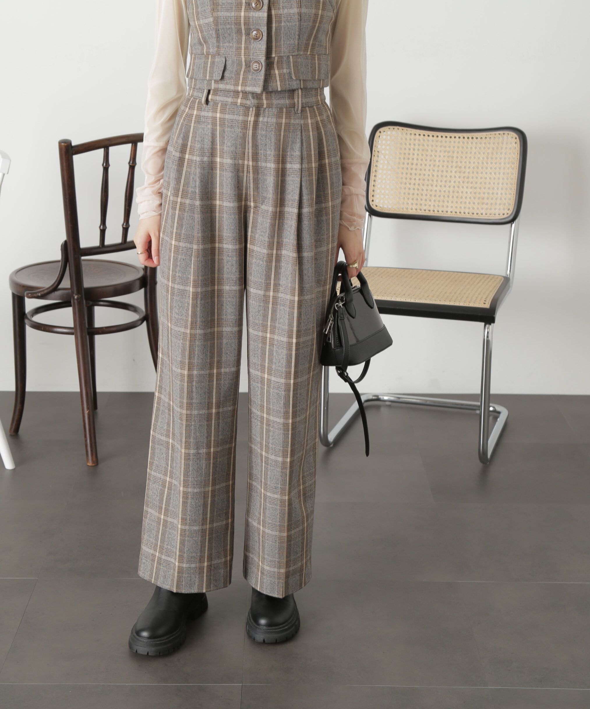  「＜SET UP対応＞[低身長サイズ/Sシリーズ]タックワイドパンツ」|その他|