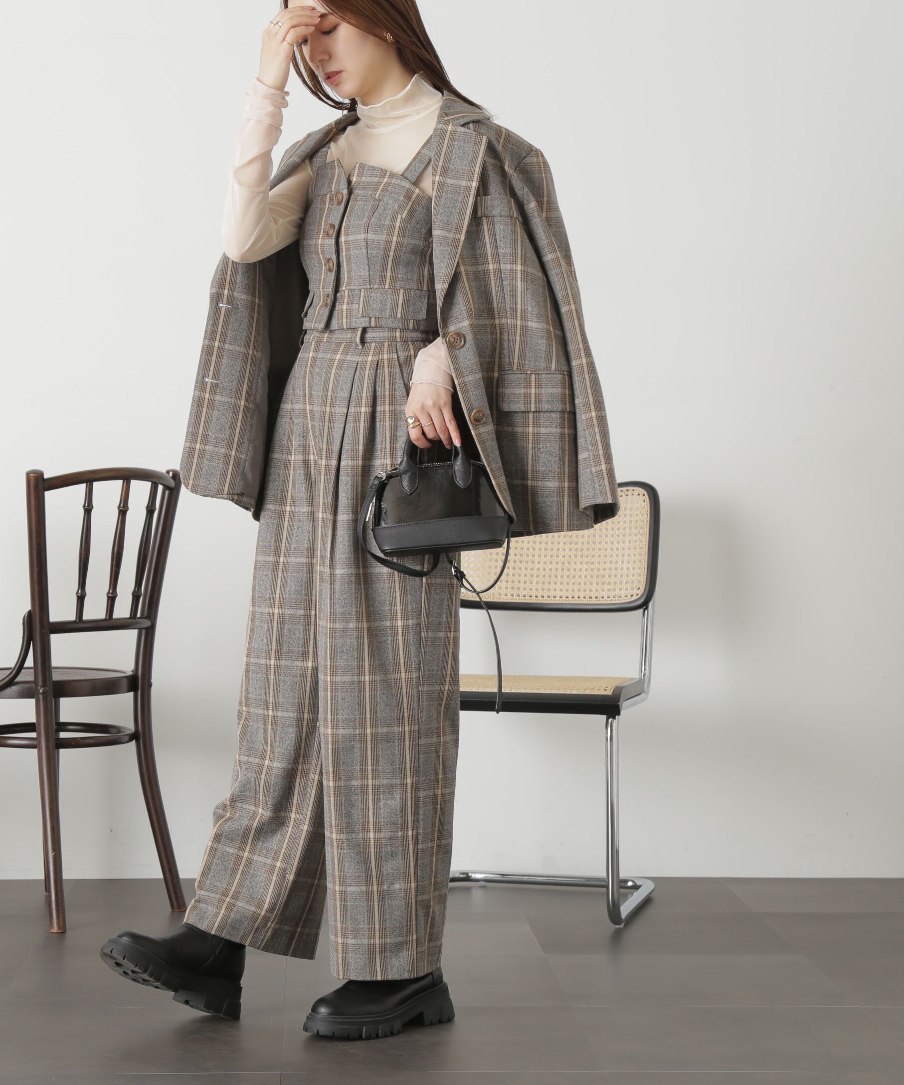  「＜SET UP対応＞[低身長サイズ/Sシリーズ]タックワイドパンツ」|その他|