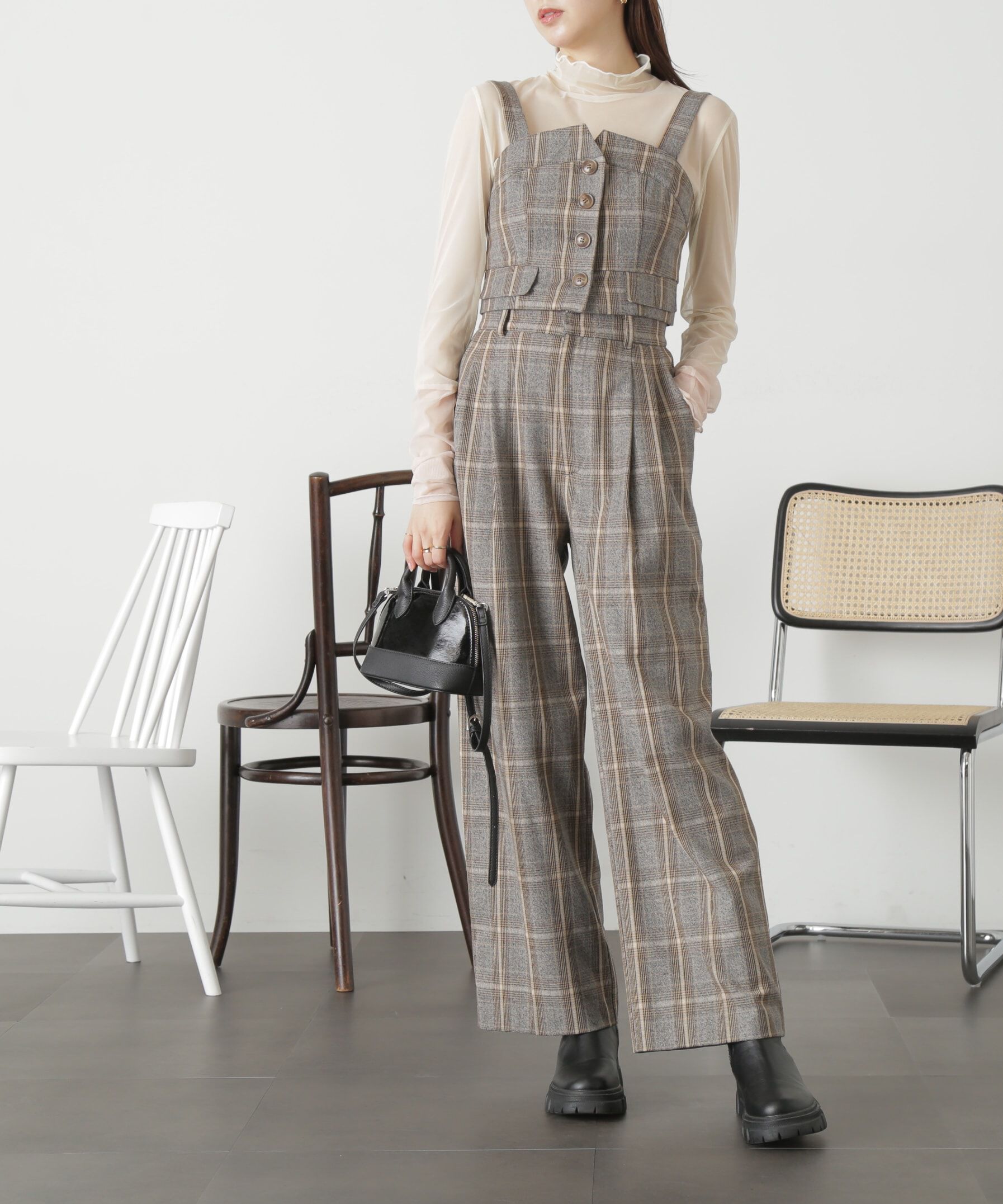  「＜SET UP対応＞[低身長サイズ/Sシリーズ]タックワイドパンツ」|その他|