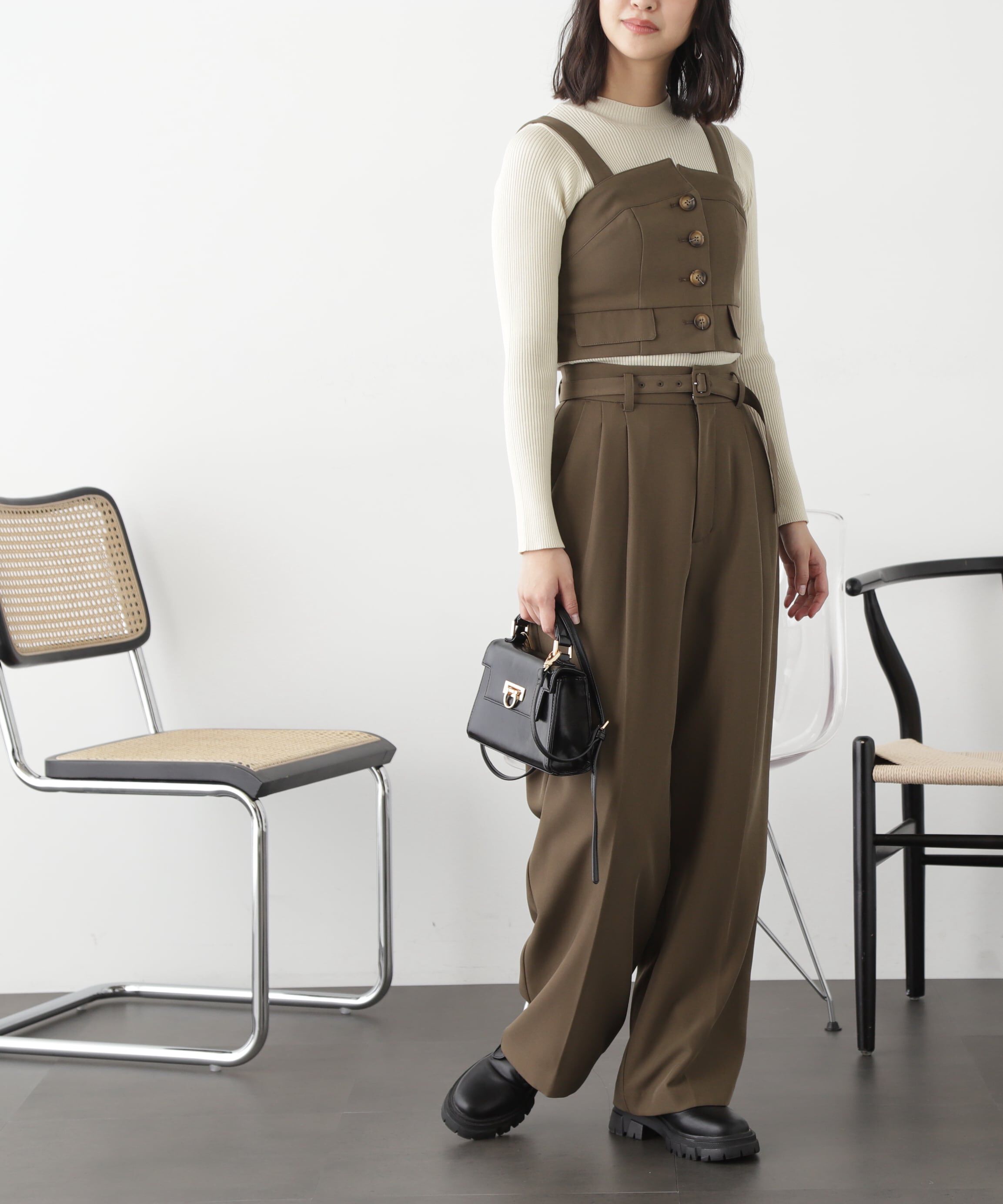  「＜SET UP対応＞[低身長サイズ/Sシリーズ]タックワイドパンツ」|その他|