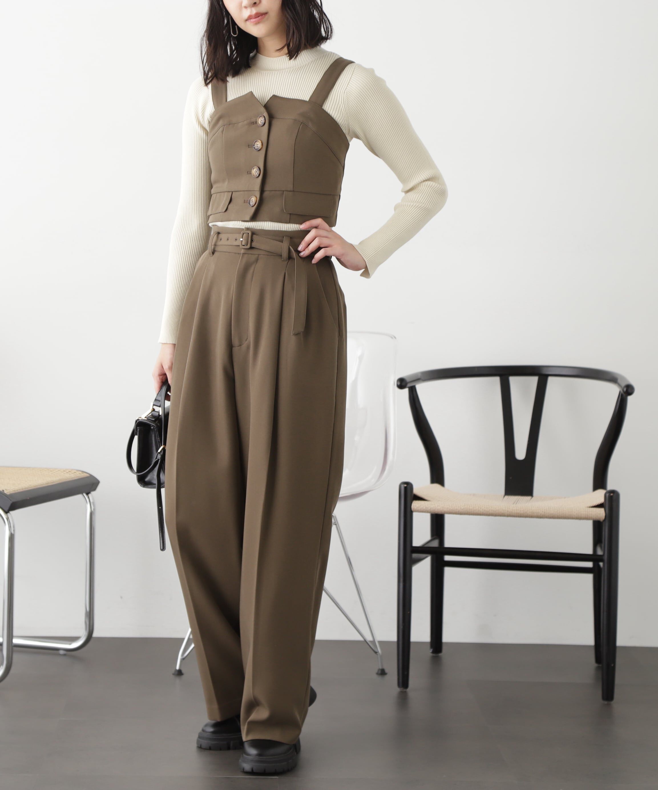  「＜SET UP対応＞[低身長サイズ/Sシリーズ]タックワイドパンツ」|その他|